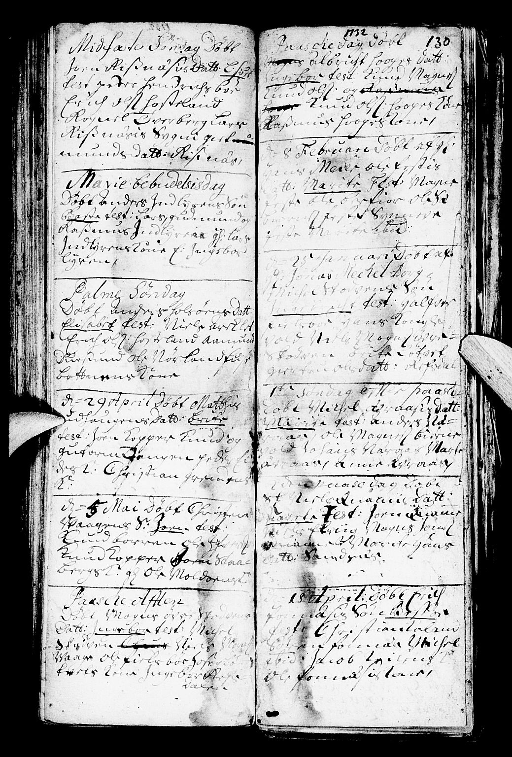 Lindås Sokneprestembete, SAB/A-76701/H/Haa: Parish register (official) no. A 1, 1699-1746, p. 130