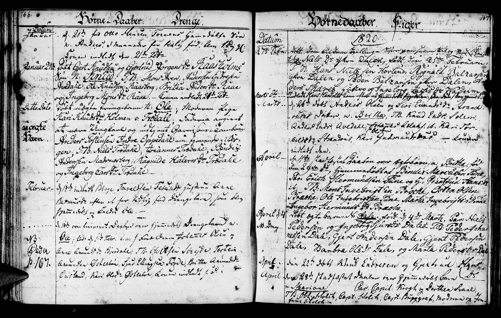 Lavik sokneprestembete, AV/SAB-A-80901: Parish register (official) no. A 1, 1809-1822, p. 166-167