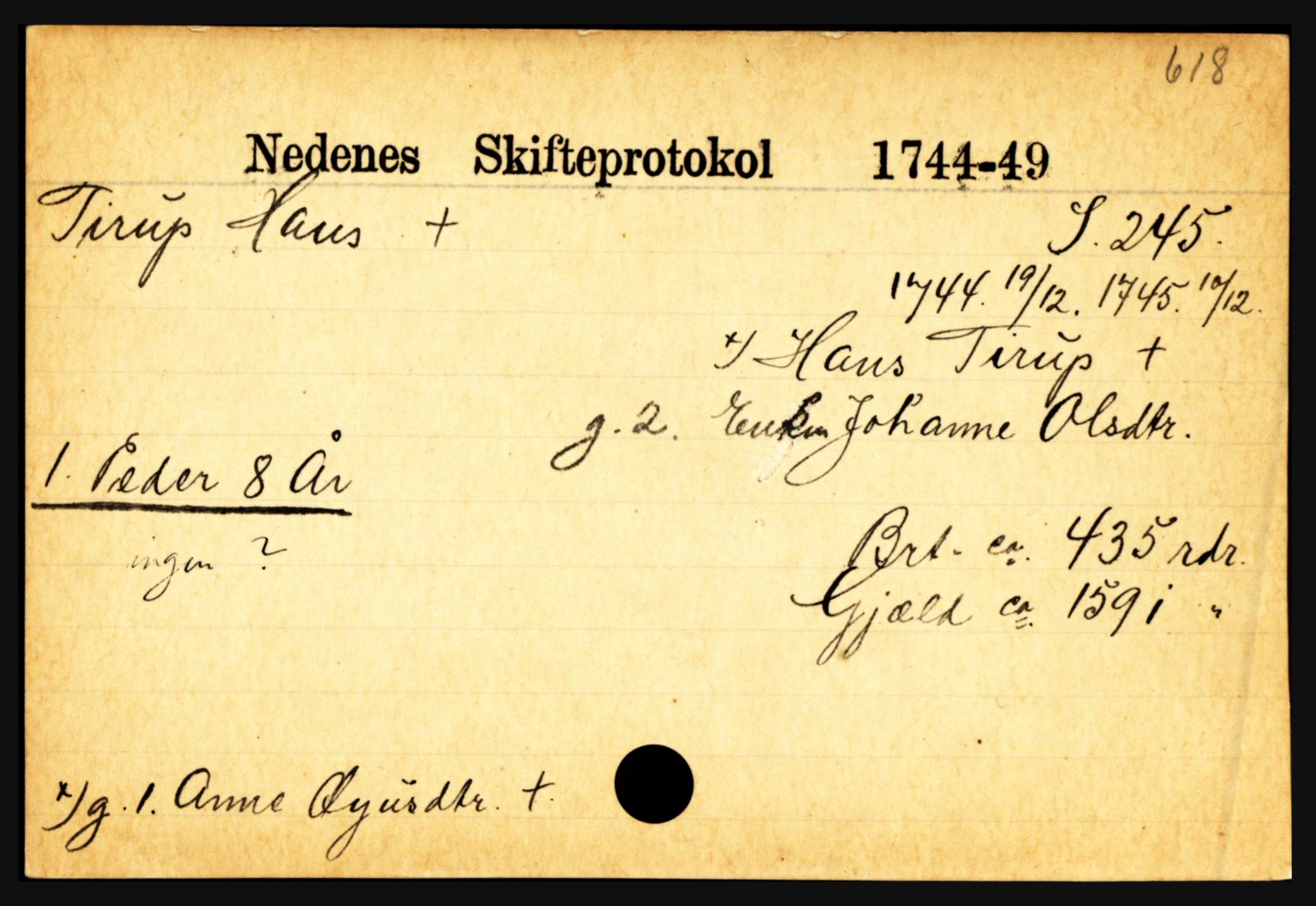 Nedenes sorenskriveri før 1824, AV/SAK-1221-0007/H, p. 30083