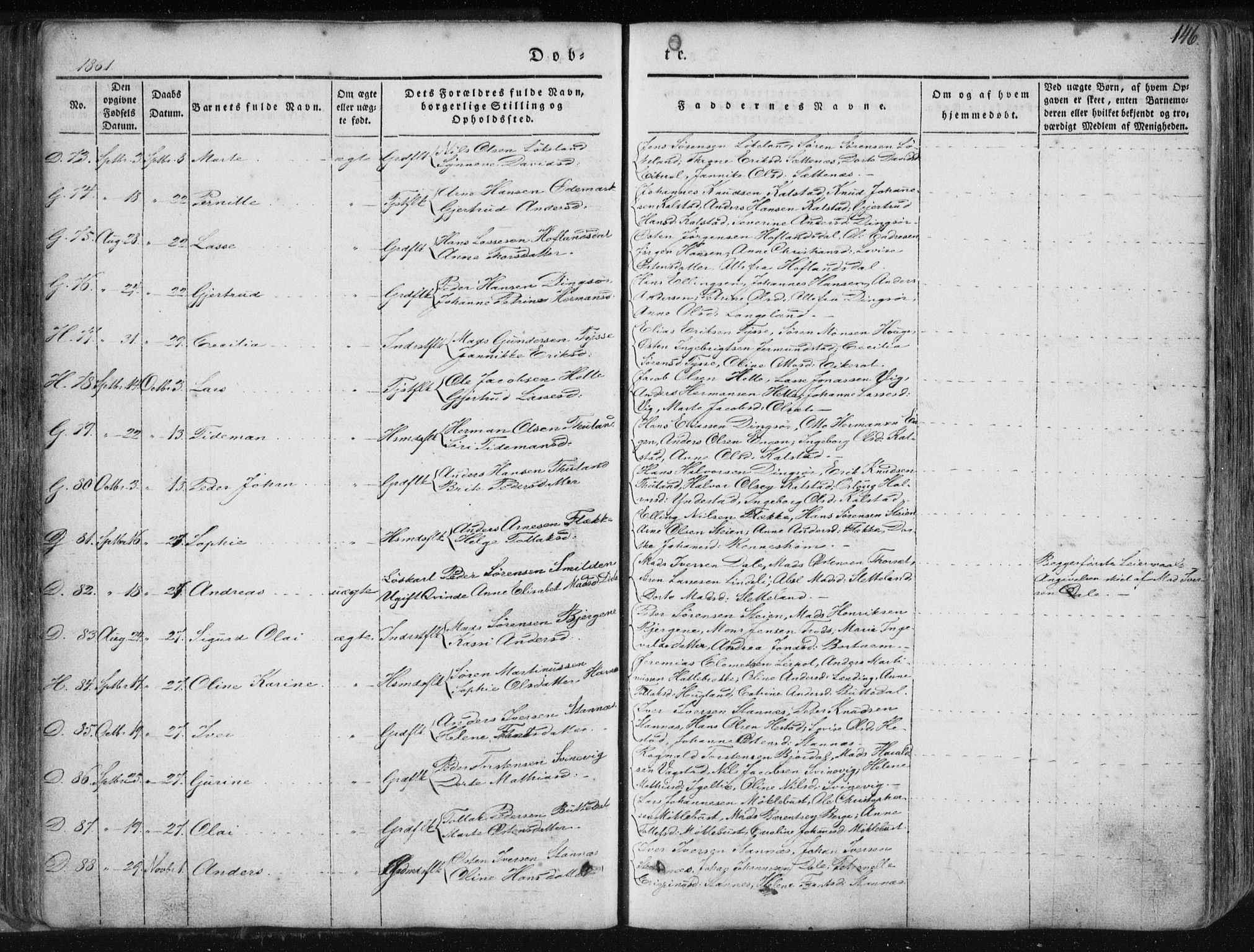 Fjaler sokneprestembete, SAB/A-79801/H/Haa/Haaa/L0006: Parish register (official) no. A 6, 1835-1884, p. 146