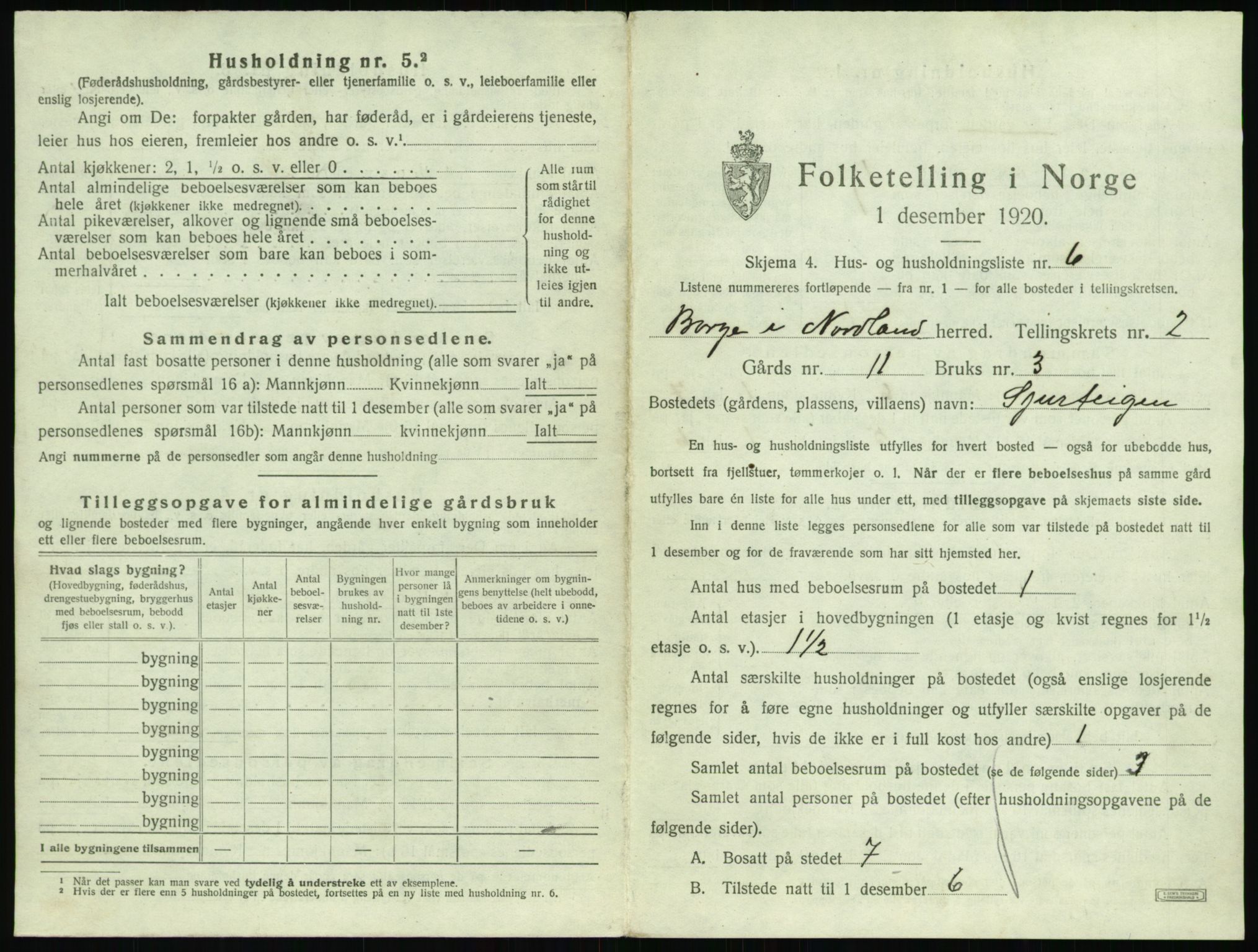 SAT, 1920 census for Borge, 1920, p. 167