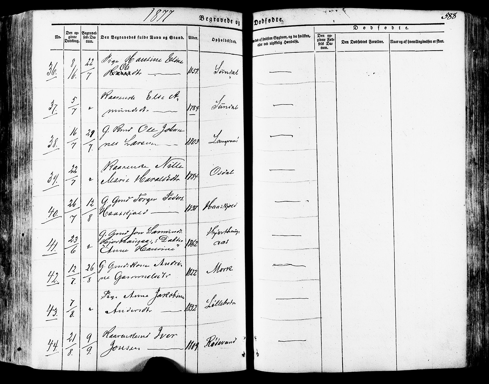 Ministerialprotokoller, klokkerbøker og fødselsregistre - Møre og Romsdal, AV/SAT-A-1454/511/L0140: Parish register (official) no. 511A07, 1851-1878, p. 588