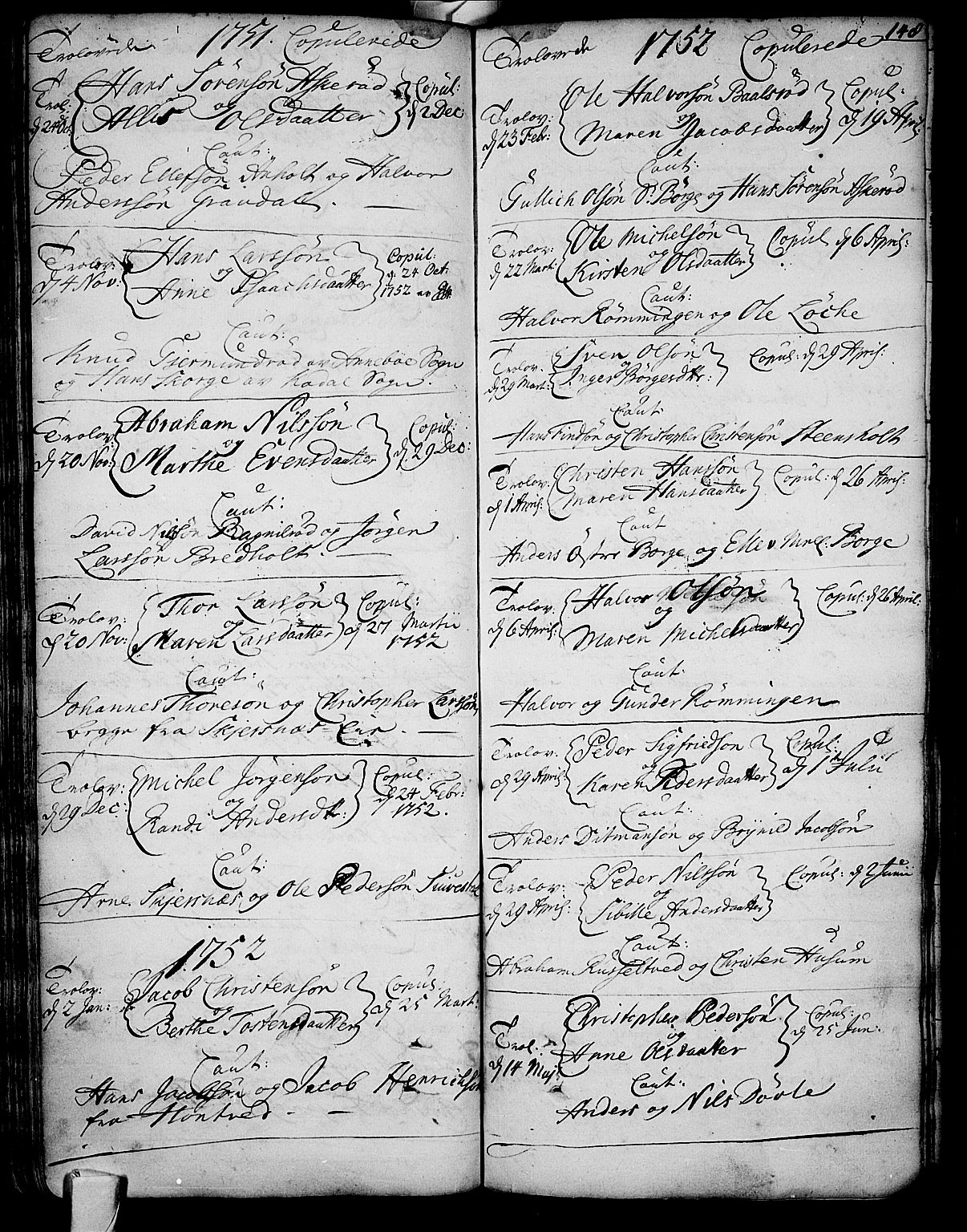 Stokke kirkebøker, AV/SAKO-A-320/F/Fa/L0002: Parish register (official) no. I 2, 1732-1770, p. 148