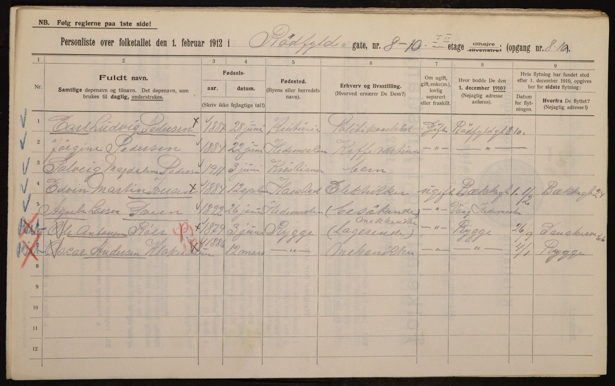 OBA, Municipal Census 1912 for Kristiania, 1912, p. 86091