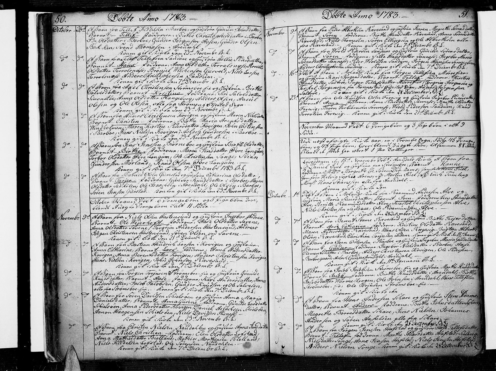 Tromøy sokneprestkontor, AV/SAK-1111-0041/F/Fa/L0002: Parish register (official) no. A 2, 1773-1808, p. 50-51