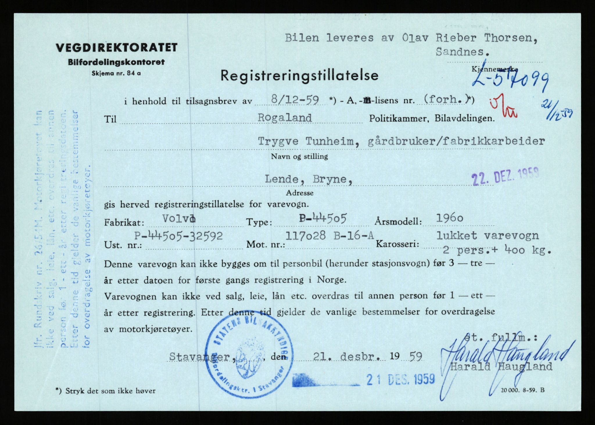 Stavanger trafikkstasjon, AV/SAST-A-101942/0/F/L0056: L-56500 - L-57199, 1930-1971, p. 2016