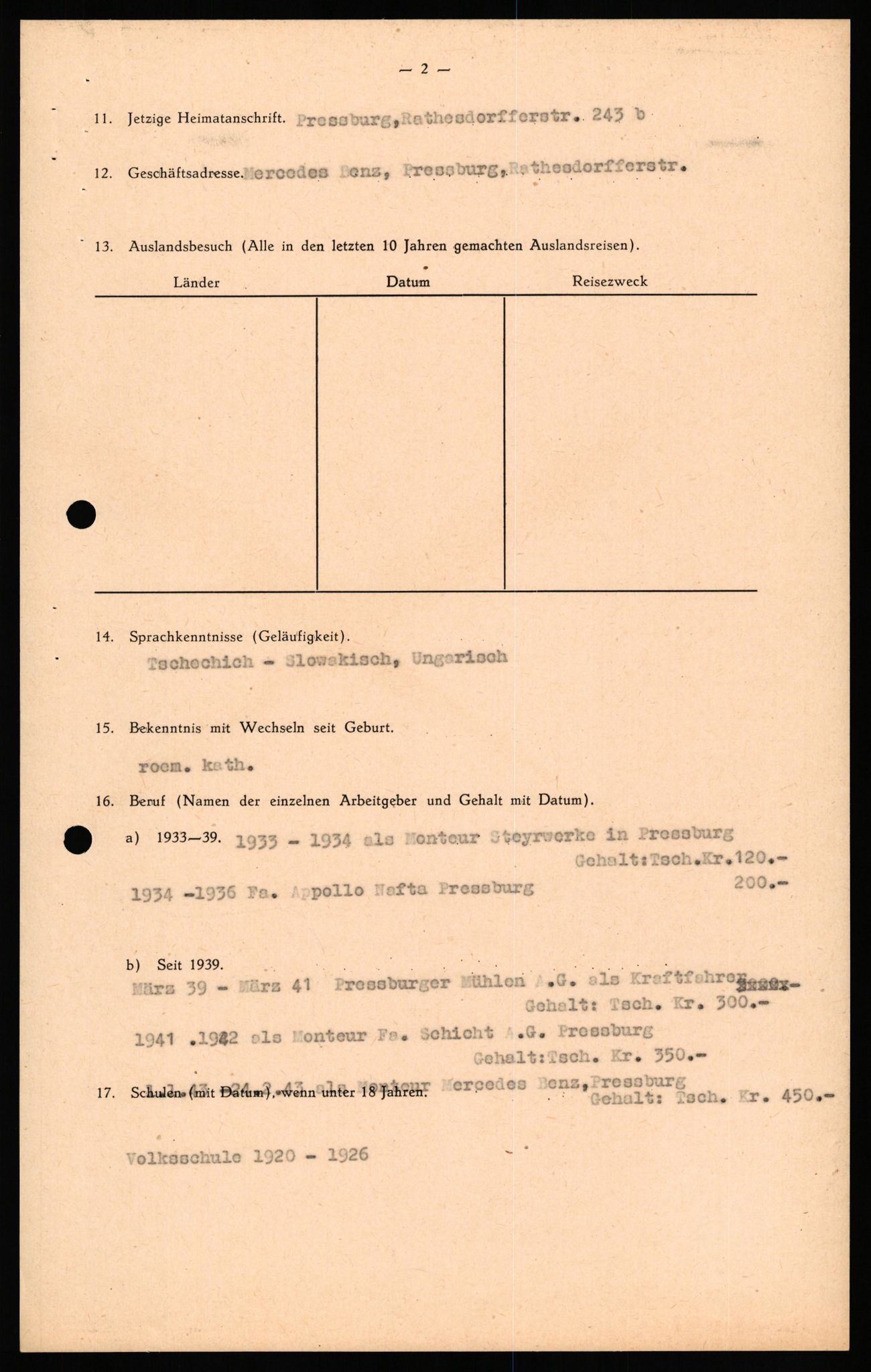 Forsvaret, Forsvarets overkommando II, RA/RAFA-3915/D/Db/L0041: CI Questionaires.  Diverse nasjonaliteter., 1945-1946, p. 331