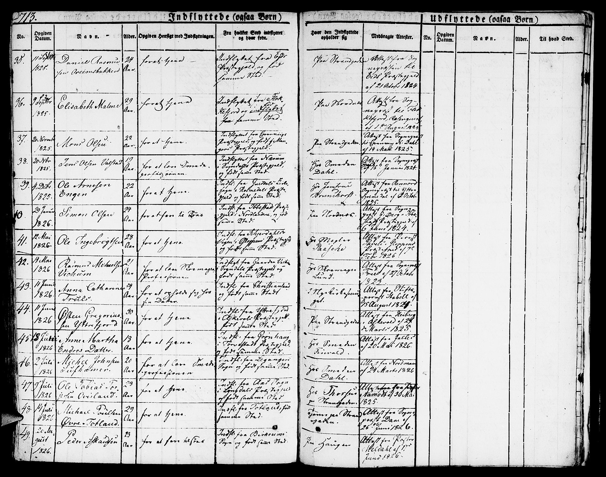 Nykirken Sokneprestembete, AV/SAB-A-77101/H/Hab: Parish register (copy) no. A 5II, 1821-1843, p. 713