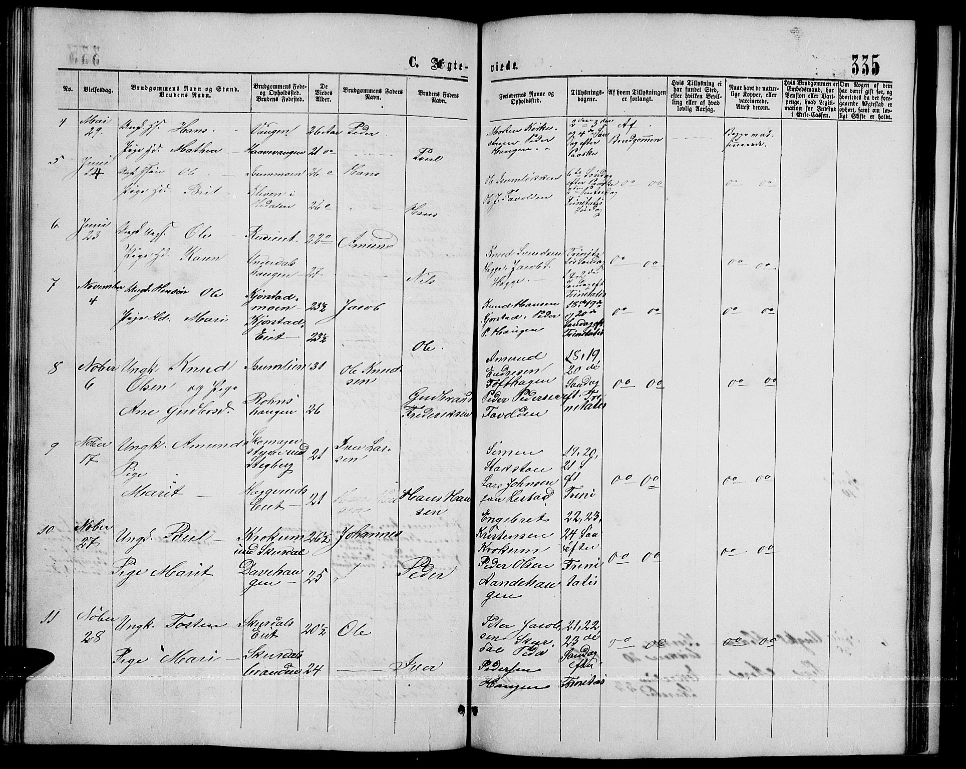 Sør-Fron prestekontor, SAH/PREST-010/H/Ha/Hab/L0002: Parish register (copy) no. 2, 1864-1883, p. 335