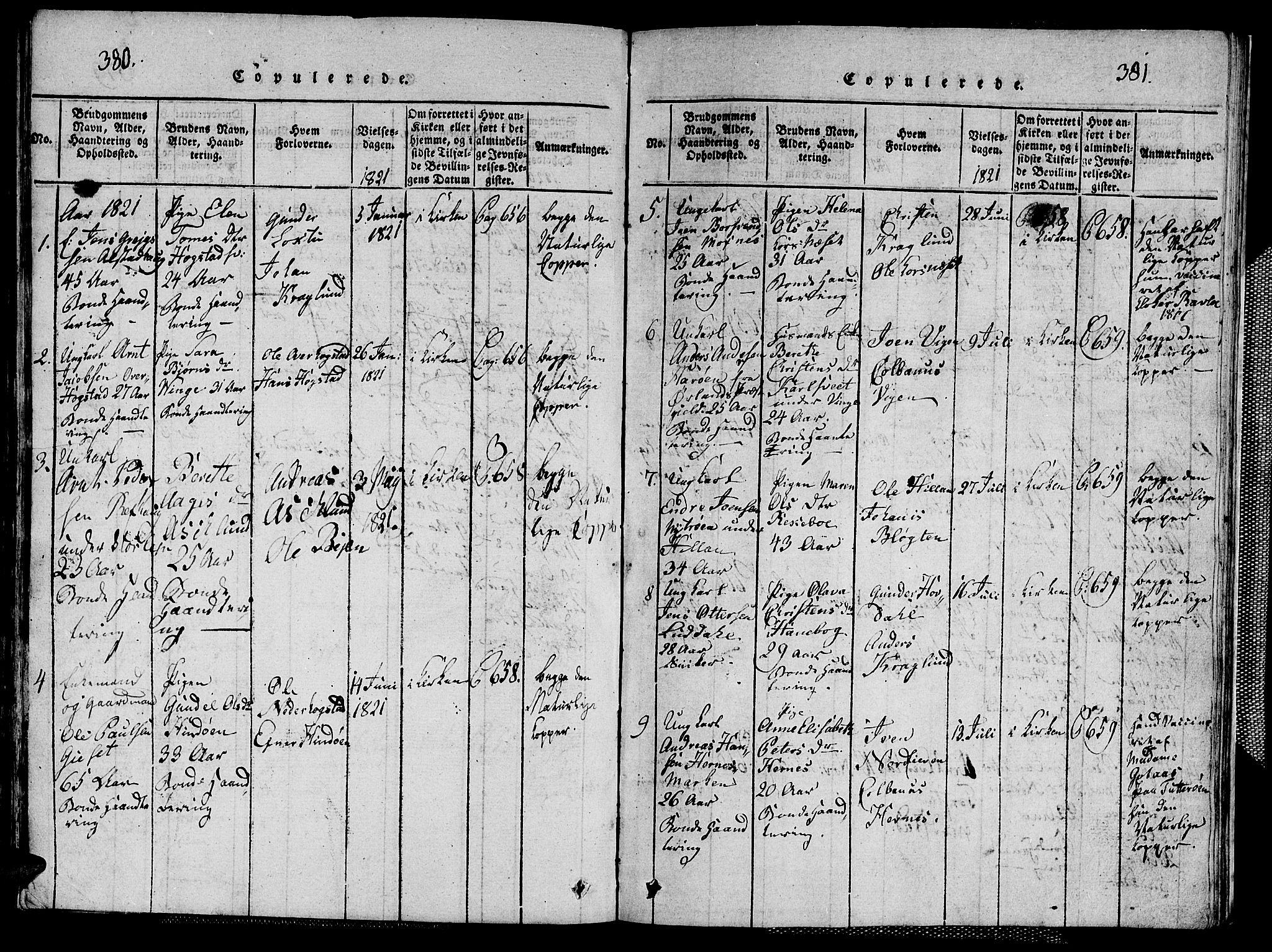 Ministerialprotokoller, klokkerbøker og fødselsregistre - Nord-Trøndelag, AV/SAT-A-1458/713/L0124: Parish register (copy) no. 713C01, 1817-1827, p. 380-381