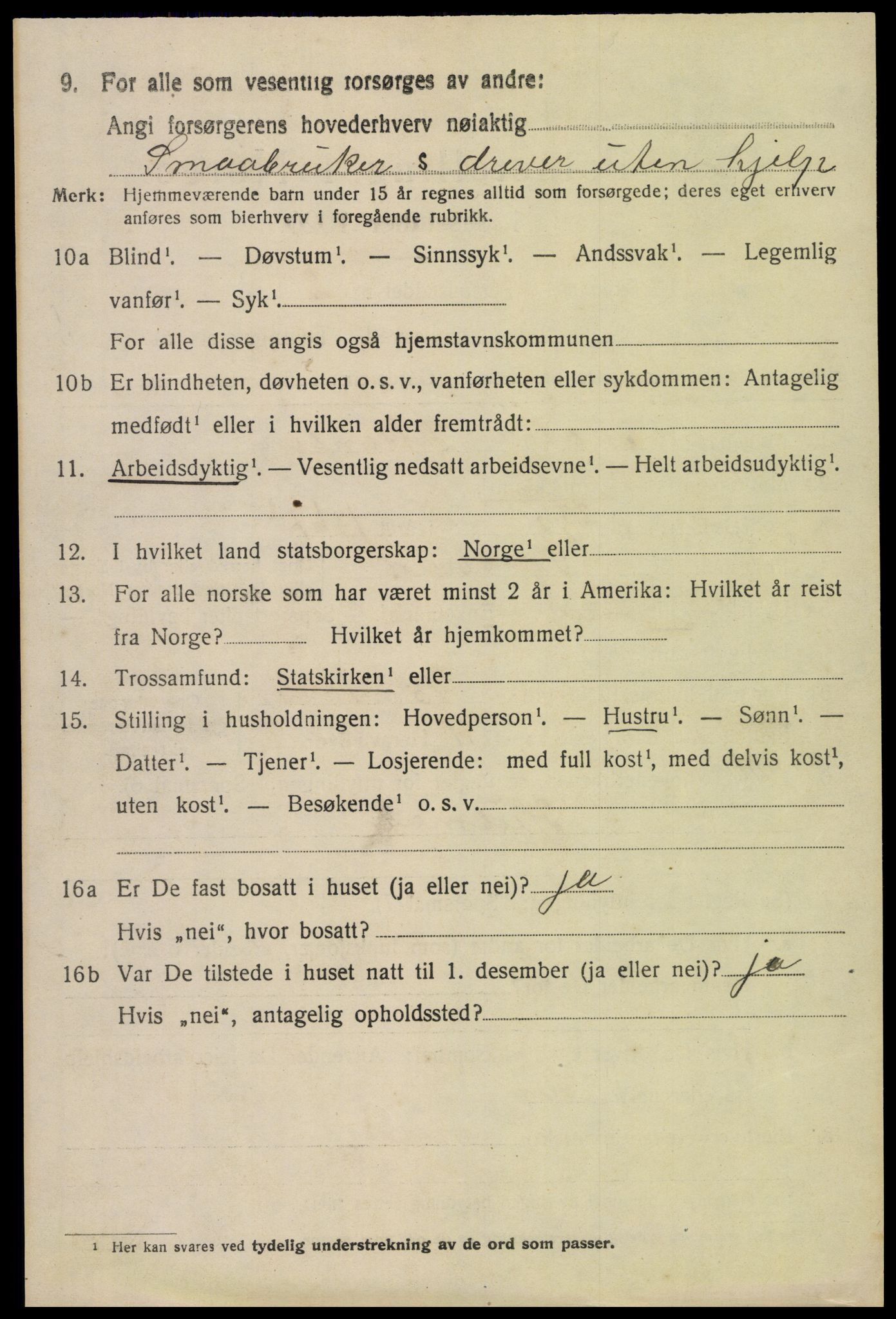 SAH, 1920 census for Fåberg, 1920, p. 11769