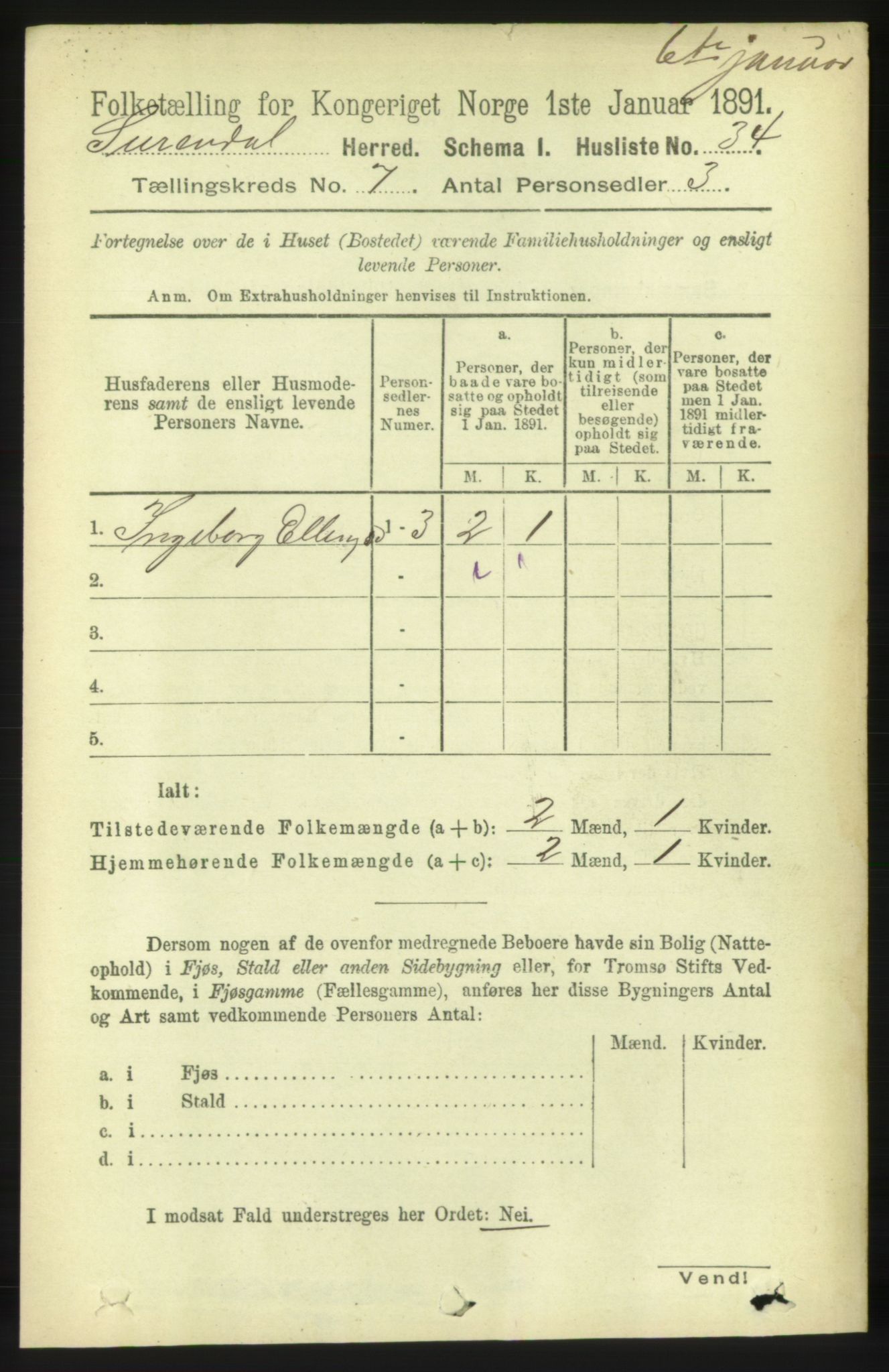 RA, 1891 census for 1566 Surnadal, 1891, p. 1842