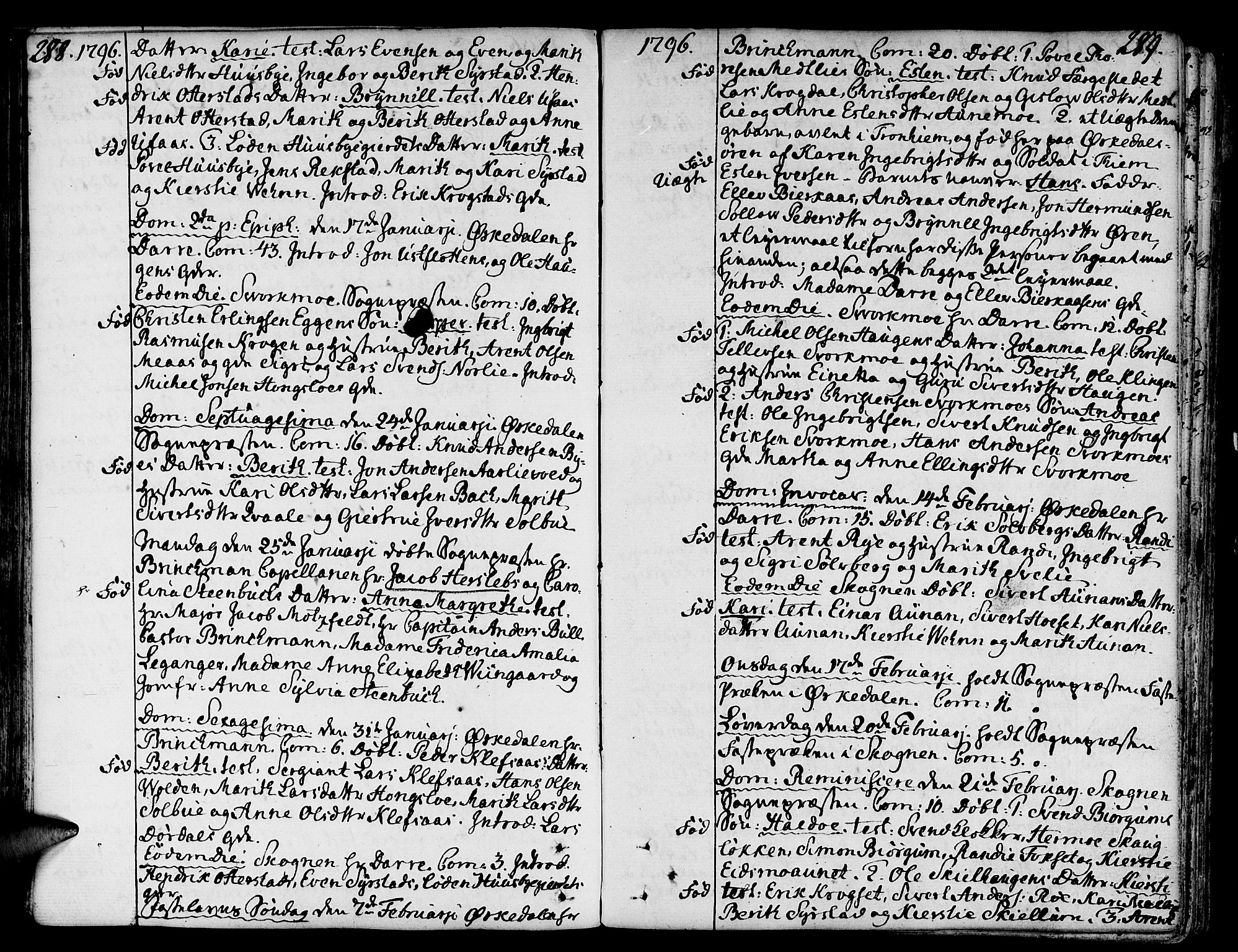 Ministerialprotokoller, klokkerbøker og fødselsregistre - Sør-Trøndelag, SAT/A-1456/668/L0802: Parish register (official) no. 668A02, 1776-1799, p. 288-289