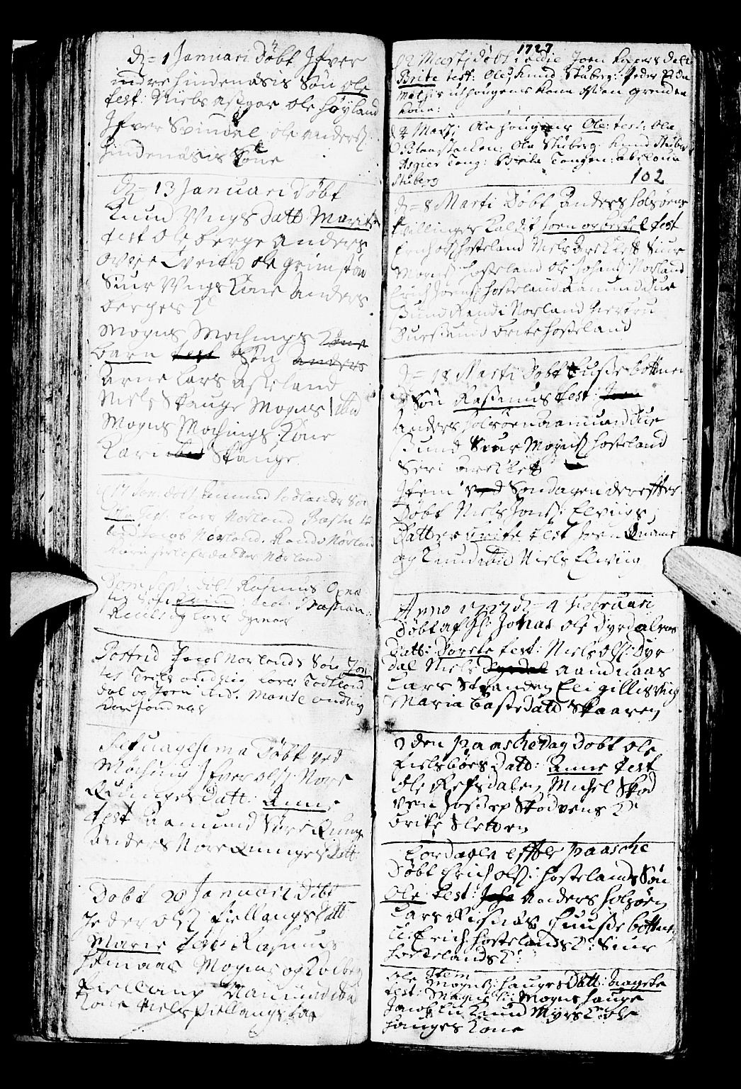 Lindås Sokneprestembete, SAB/A-76701/H/Haa: Parish register (official) no. A 1, 1699-1746, p. 102