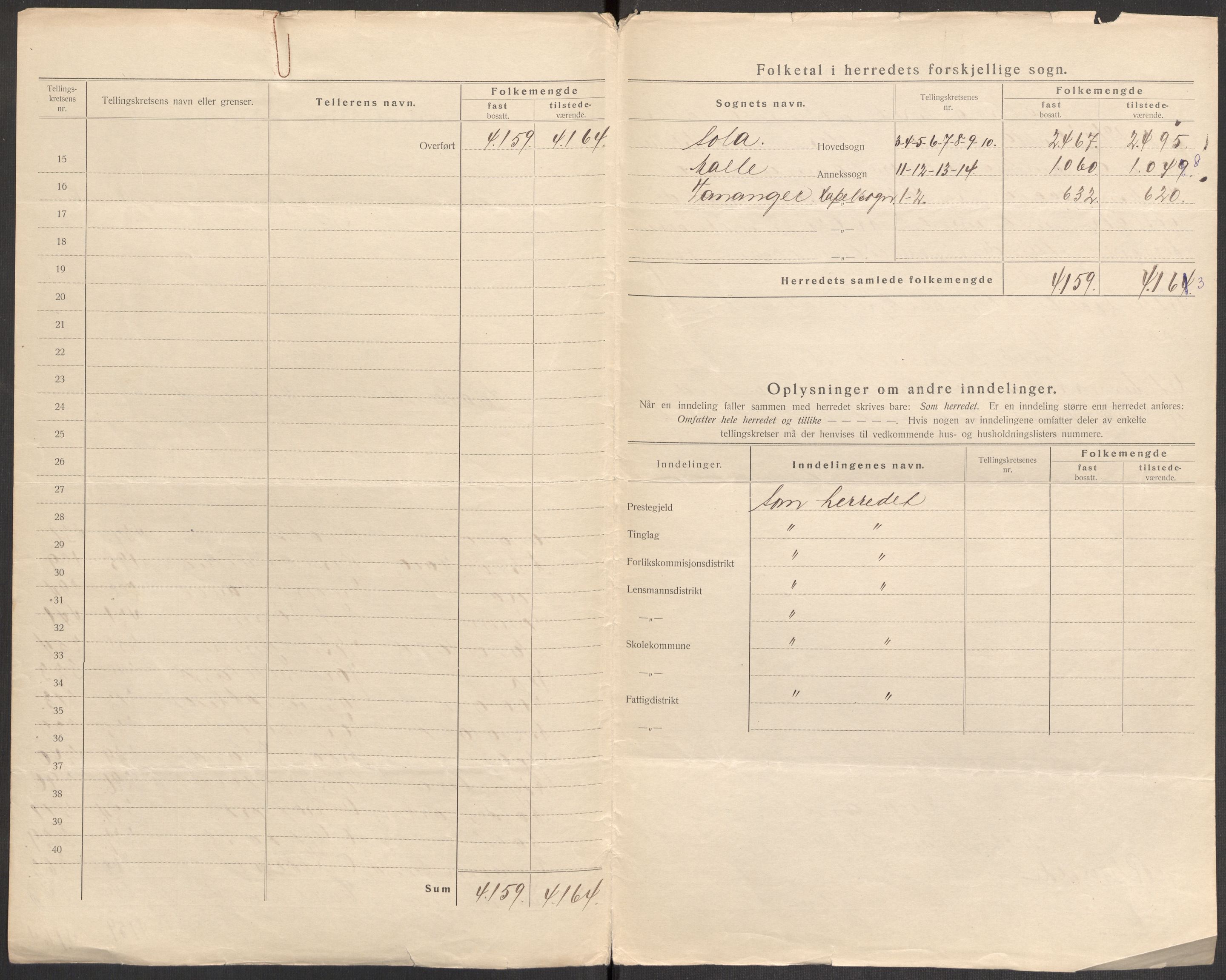 SAST, 1920 census for Håland, 1920, p. 7