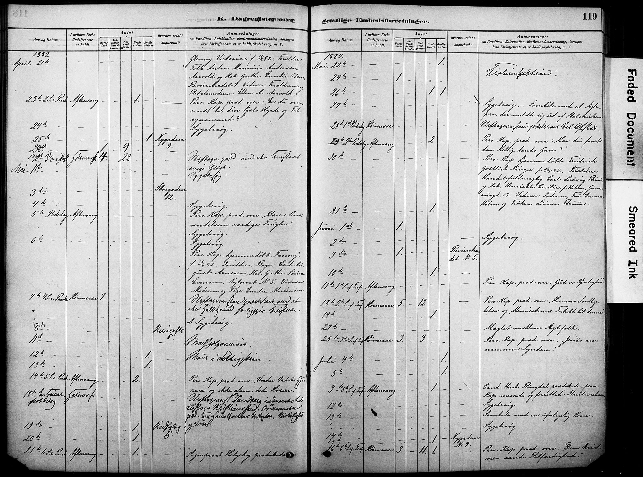 Oslo domkirke Kirkebøker, AV/SAO-A-10752/F/Fa/L0038: Parish register (official) no. 38, 1878-1921, p. 119