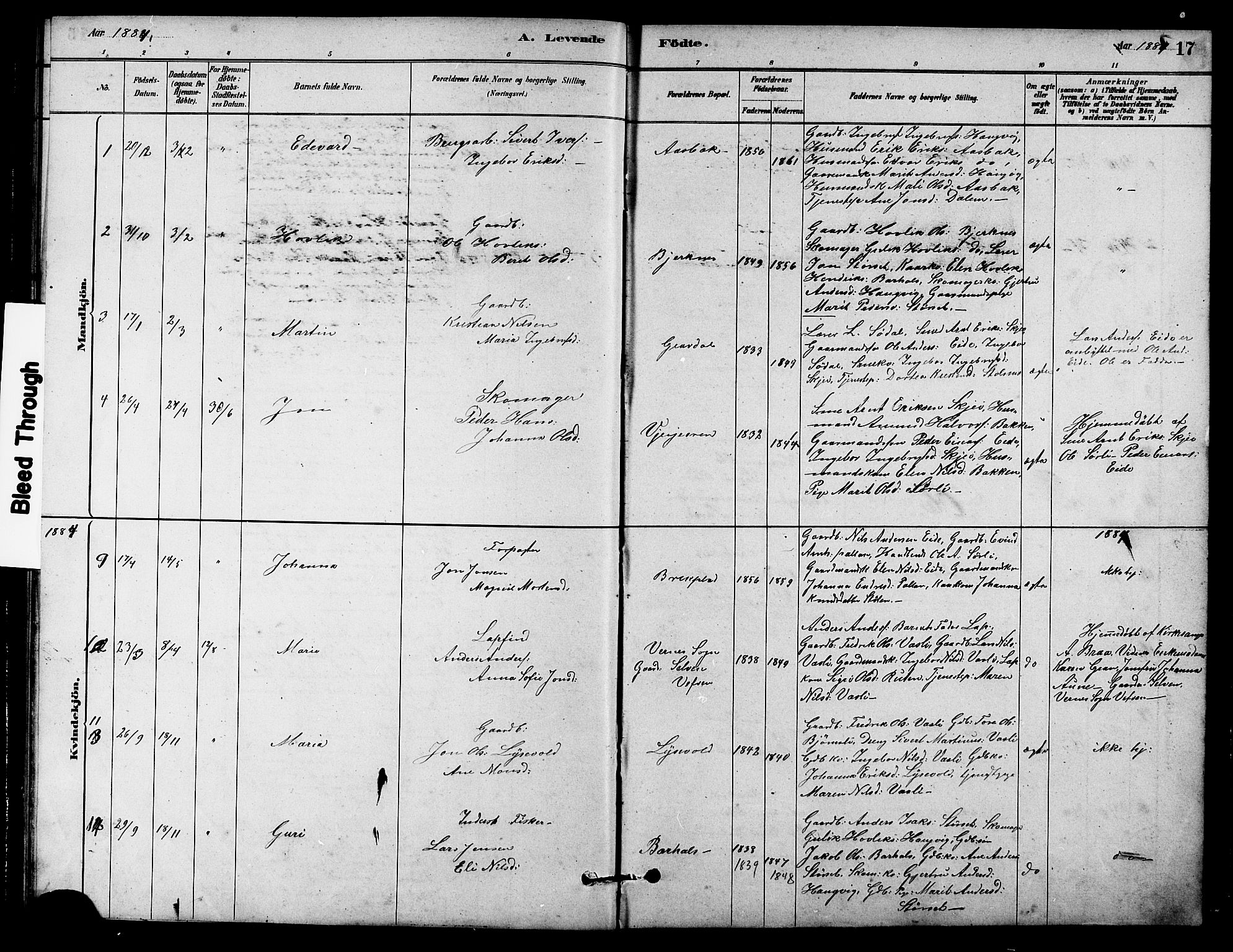 Ministerialprotokoller, klokkerbøker og fødselsregistre - Sør-Trøndelag, AV/SAT-A-1456/631/L0514: Parish register (copy) no. 631C02, 1879-1912, p. 17