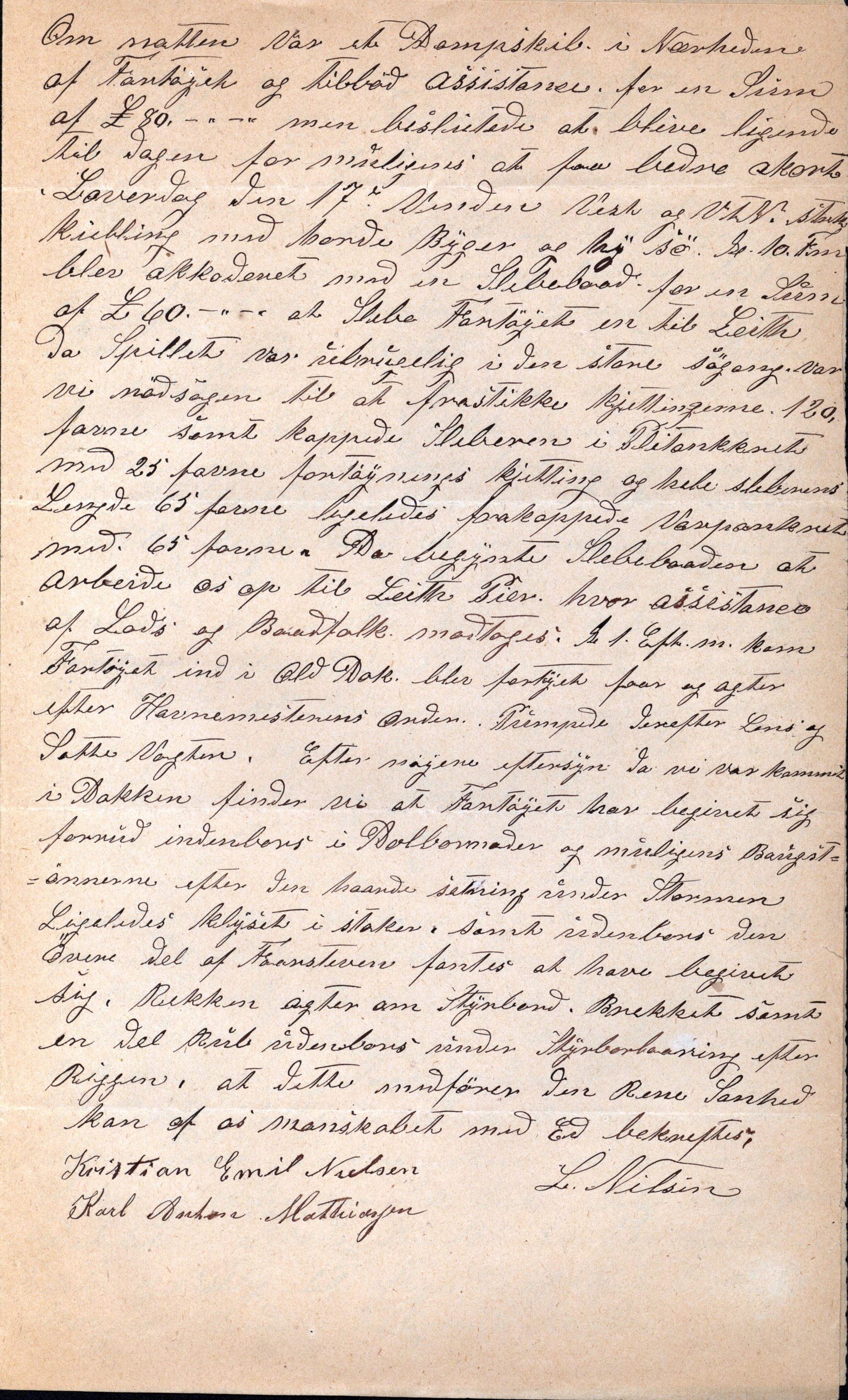 Pa 63 - Østlandske skibsassuranceforening, VEMU/A-1079/G/Ga/L0021/0005: Havaridokumenter / Haabet, Louise, Kvik, Libra, Kongsek, Ispilen, 1888, p. 11