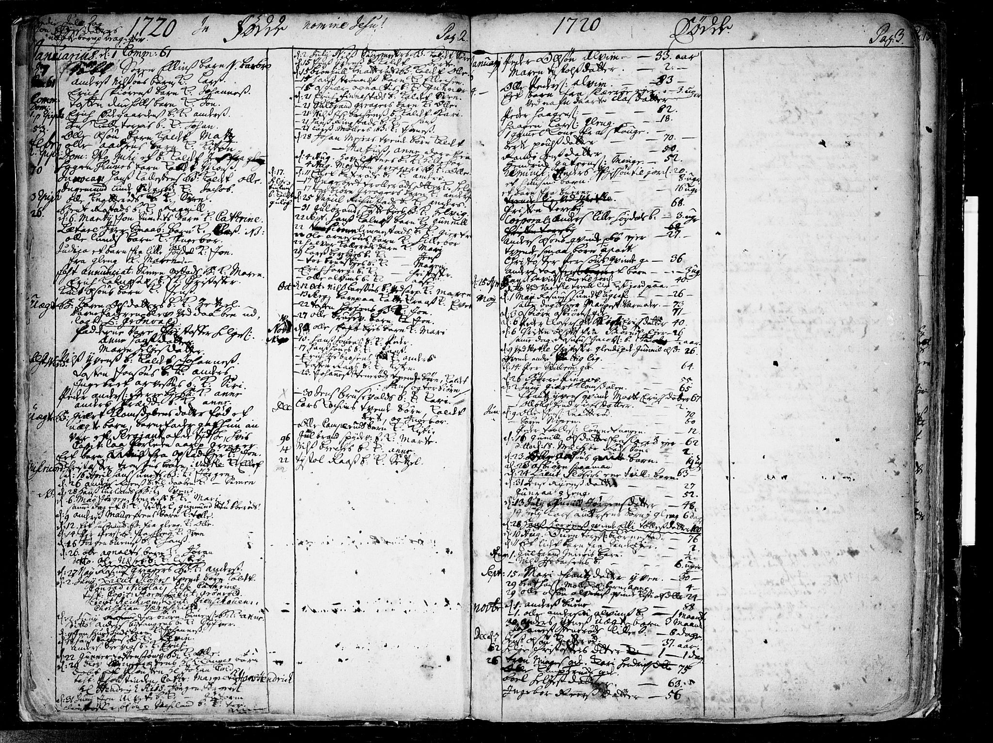 Tune prestekontor Kirkebøker, SAO/A-2007/F/Fa/L0001: Parish register (official) no. 1, 1720-1758, p. 2-3