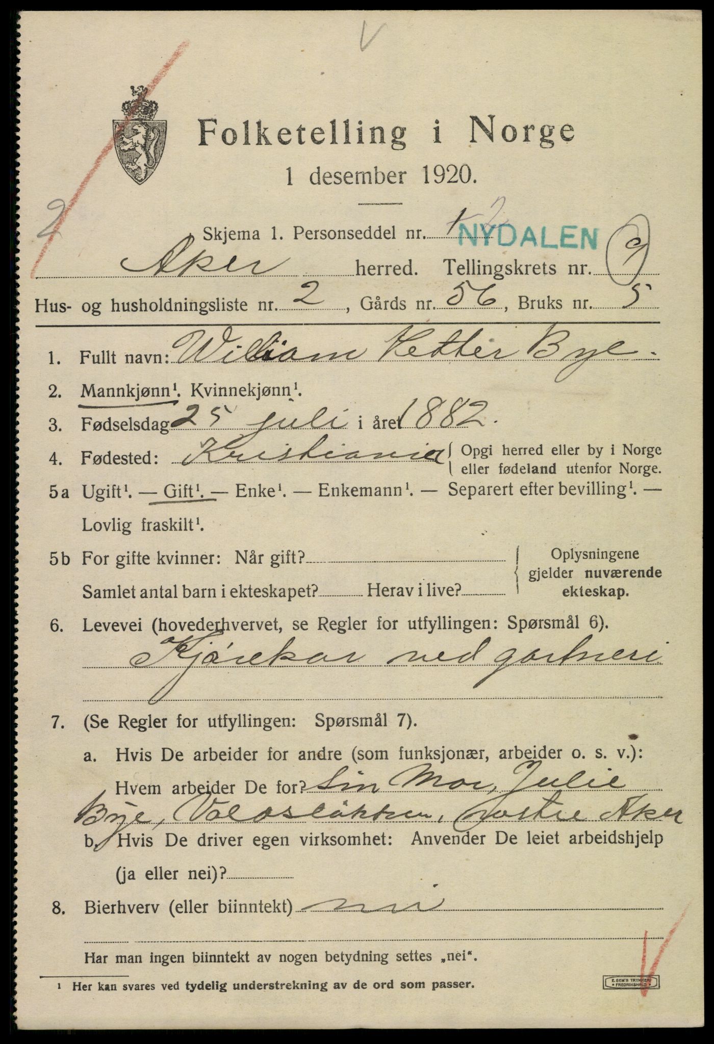 SAO, 1920 census for Aker, 1920, p. 56734