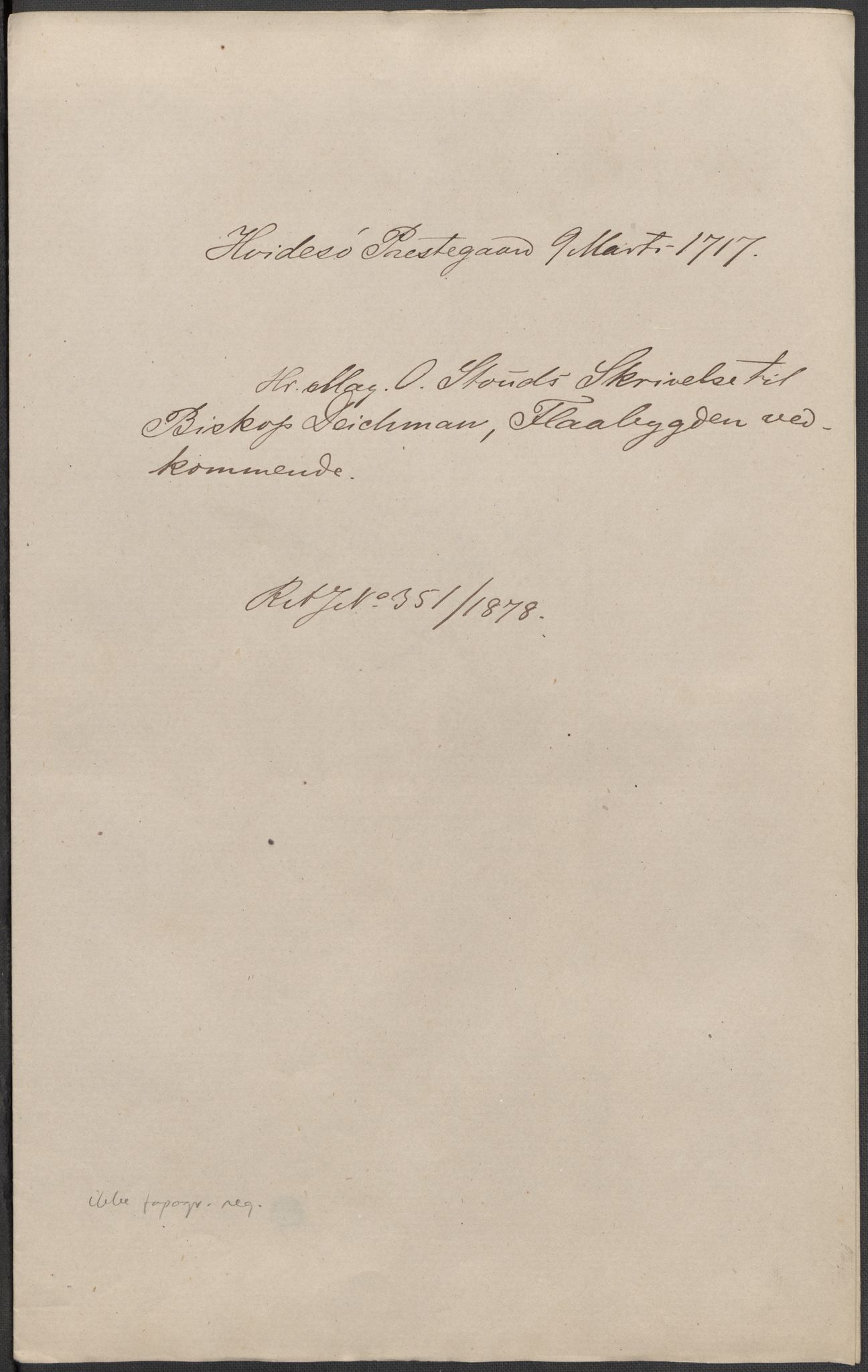 Riksarkivets diplomsamling, AV/RA-EA-5965/F15/L0027: Prestearkiv - Telemark, 1587-1738, p. 181