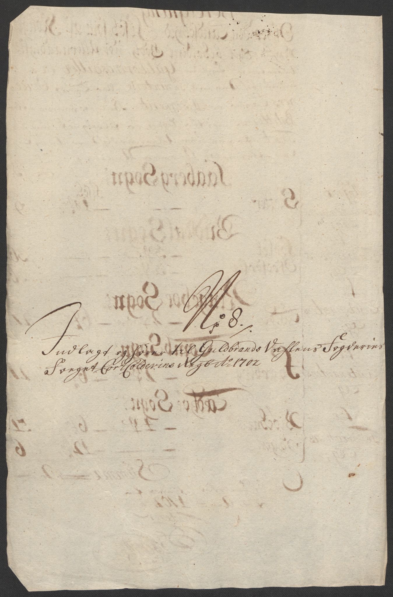 Rentekammeret inntil 1814, Reviderte regnskaper, Fogderegnskap, AV/RA-EA-4092/R17/L1175: Fogderegnskap Gudbrandsdal, 1702, p. 112