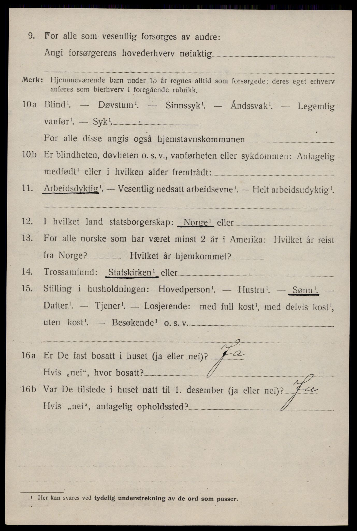 SAKO, 1920 census for Fyresdal, 1920, p. 3520