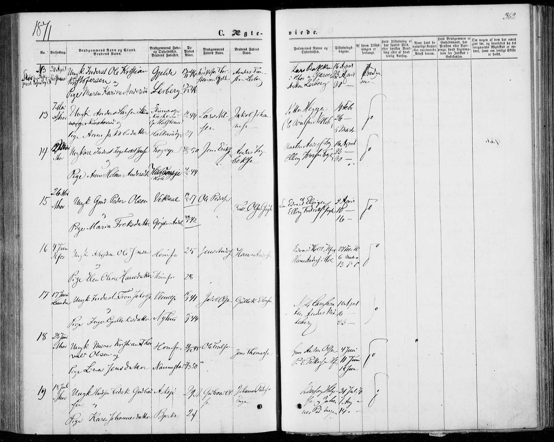 Norderhov kirkebøker, AV/SAKO-A-237/F/Fa/L0013: Parish register (official) no. 13, 1866-1874, p. 362