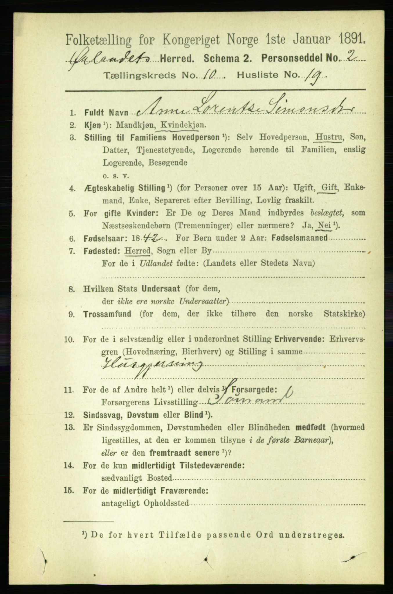 RA, 1891 census for 1621 Ørland, 1891, p. 4315