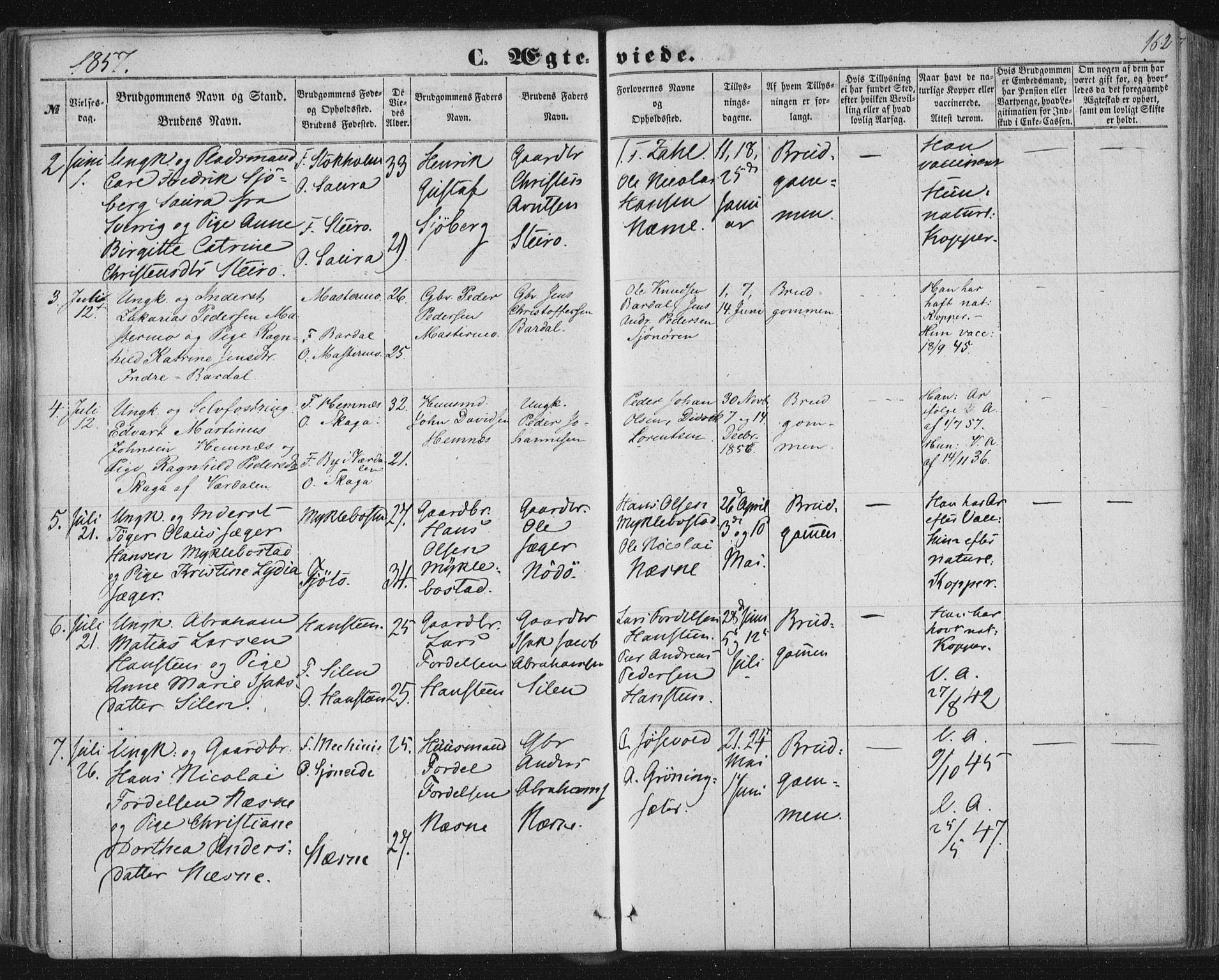 Ministerialprotokoller, klokkerbøker og fødselsregistre - Nordland, SAT/A-1459/838/L0550: Parish register (official) no. 838A08, 1855-1865, p. 162