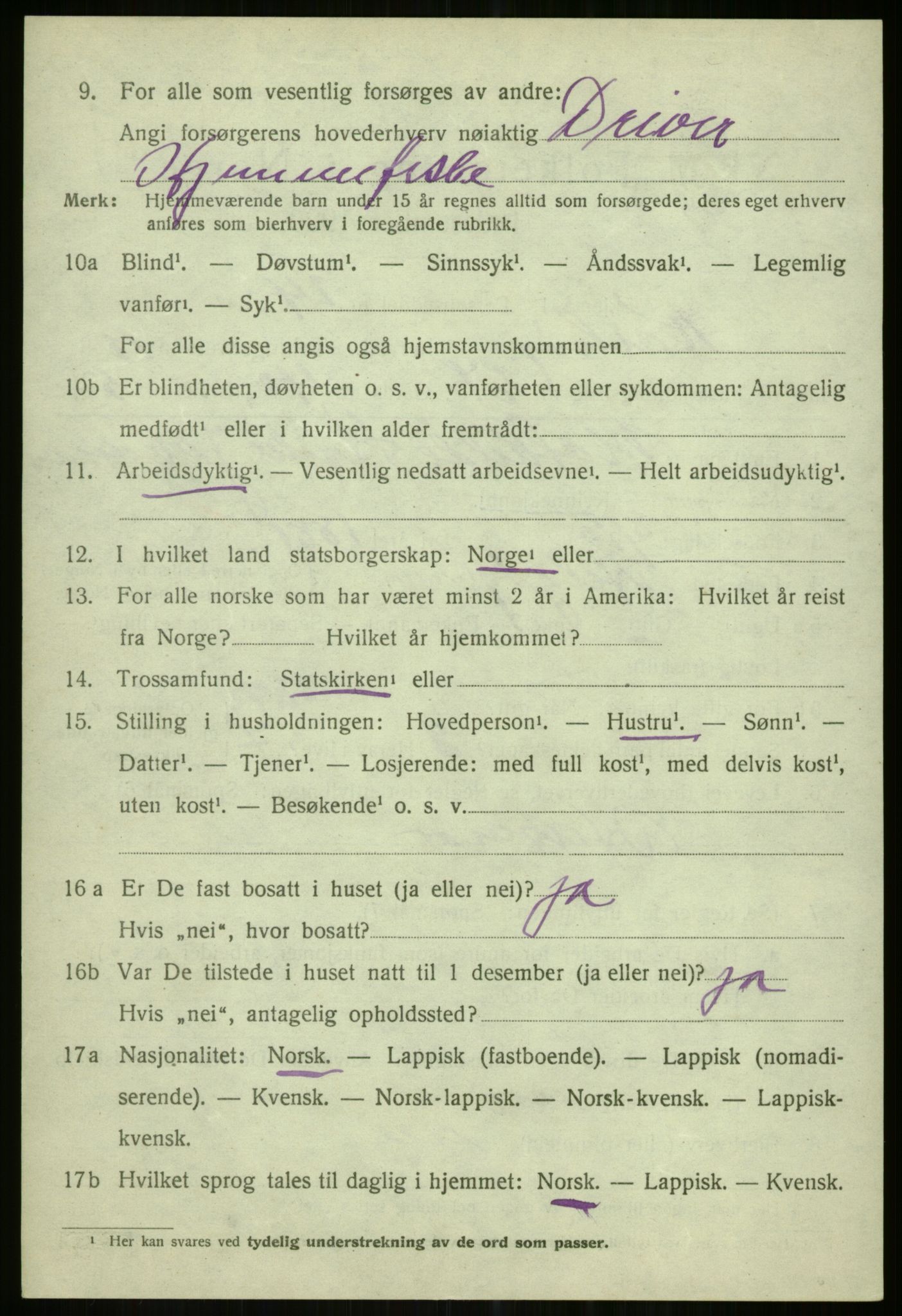 SATØ, 1920 census for Karlsøy, 1920, p. 5049