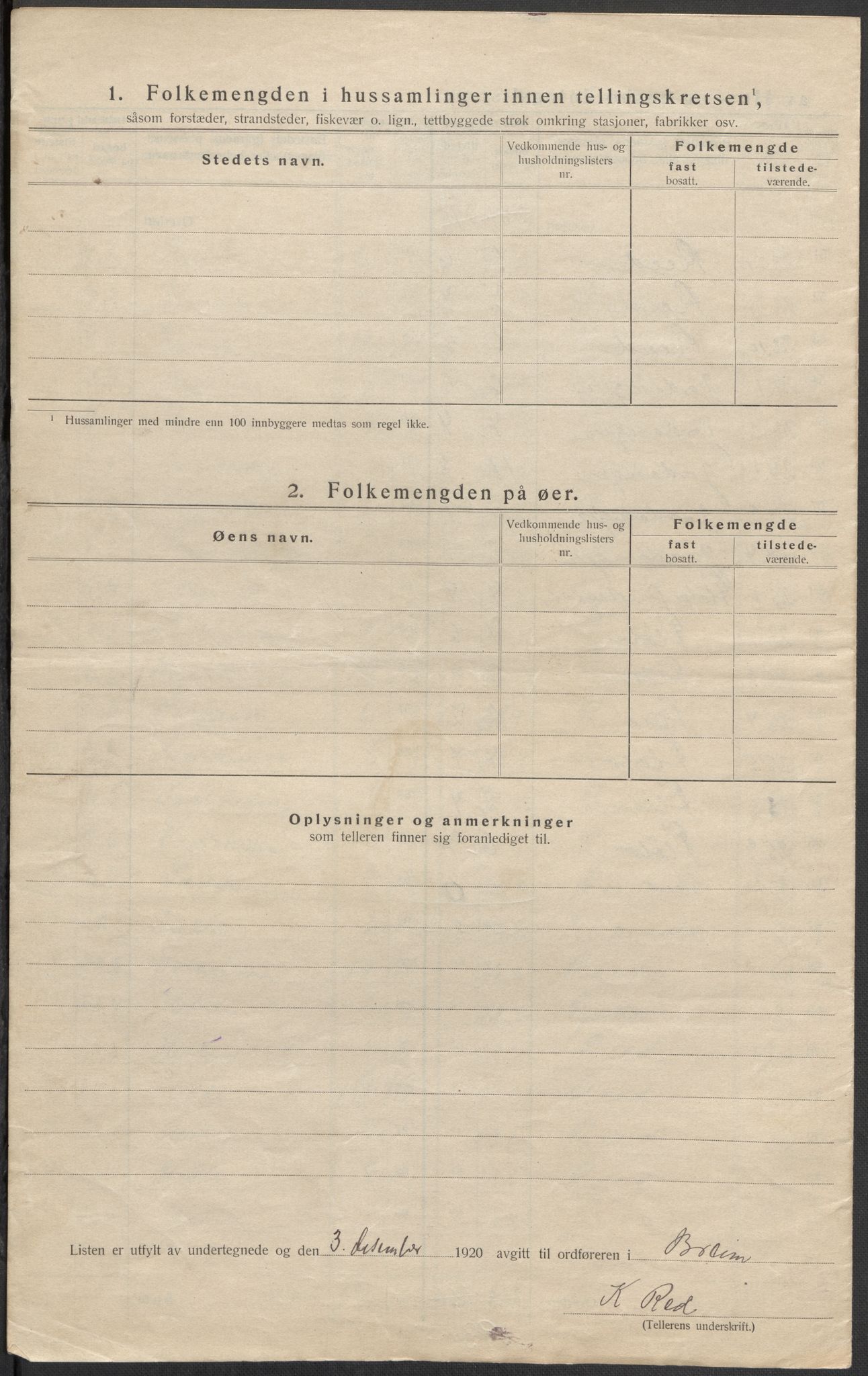 SAB, 1920 census for Breim, 1920, p. 15