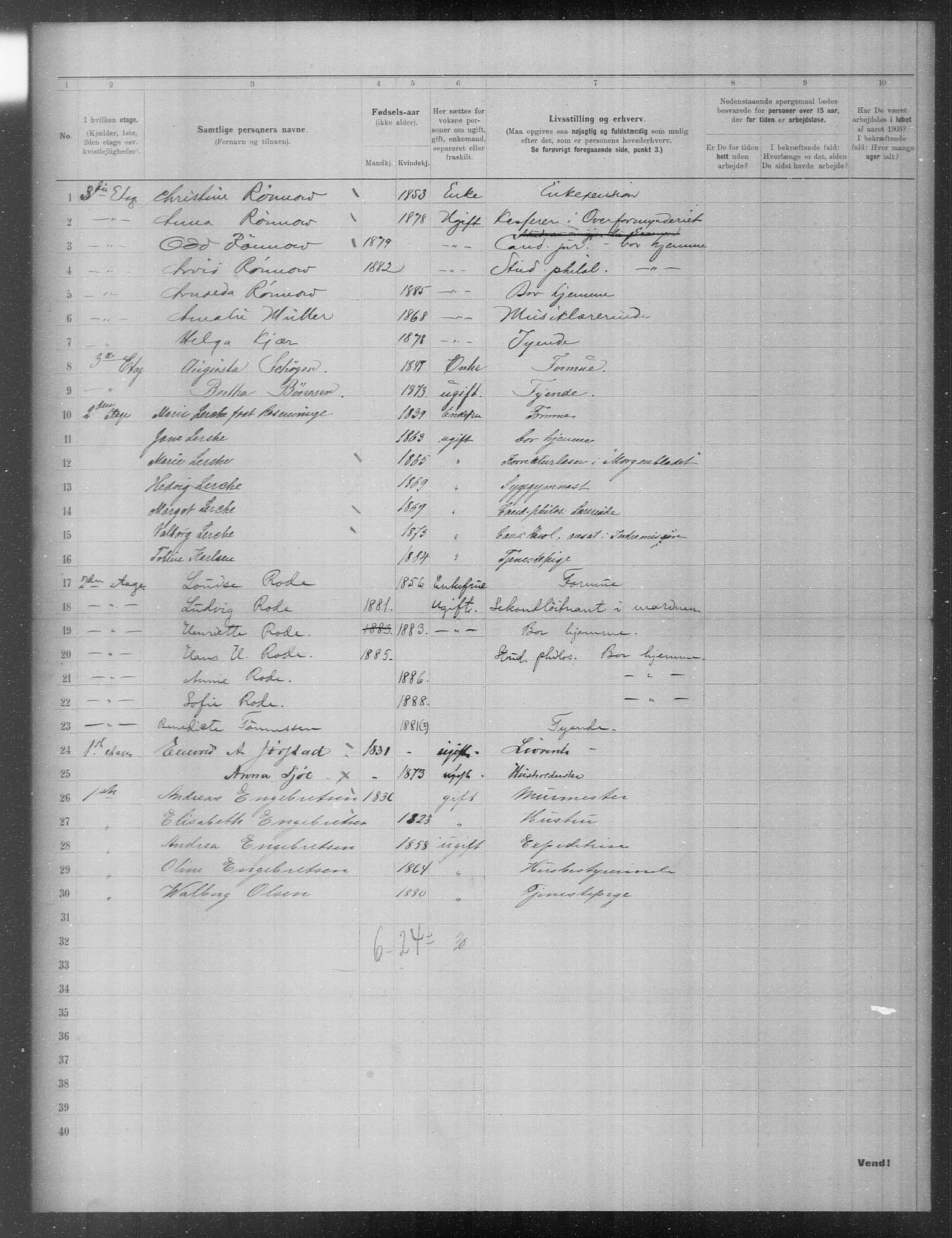 OBA, Municipal Census 1903 for Kristiania, 1903, p. 17542