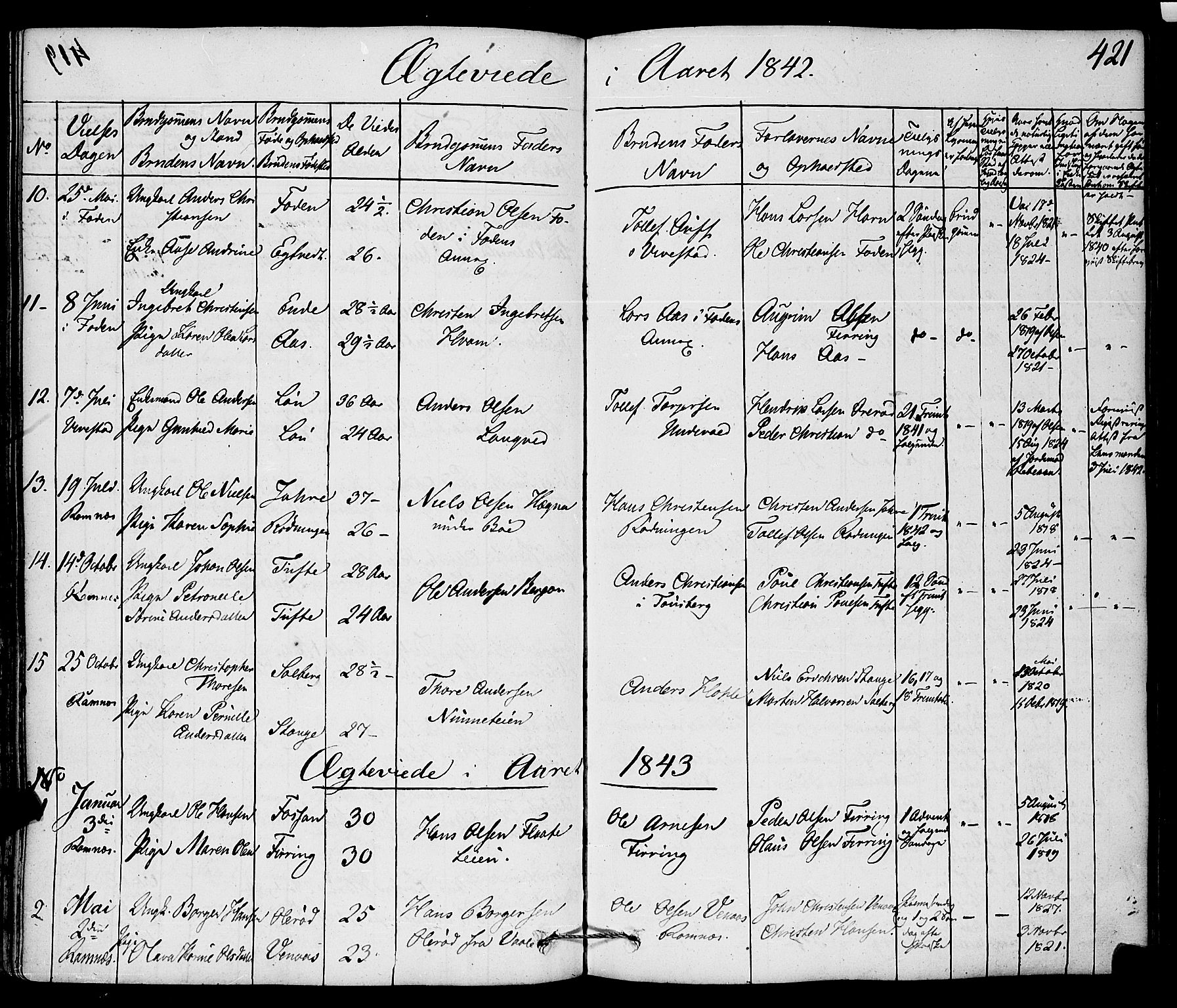 Ramnes kirkebøker, AV/SAKO-A-314/F/Fa/L0005: Parish register (official) no. I 5, 1841-1861, p. 420-421