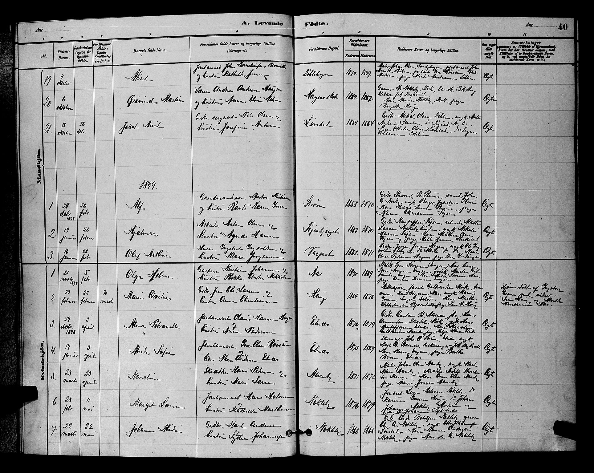 Nittedal prestekontor Kirkebøker, SAO/A-10365a/G/Gb/L0002: Parish register (copy) no. II 2, 1879-1901, p. 40