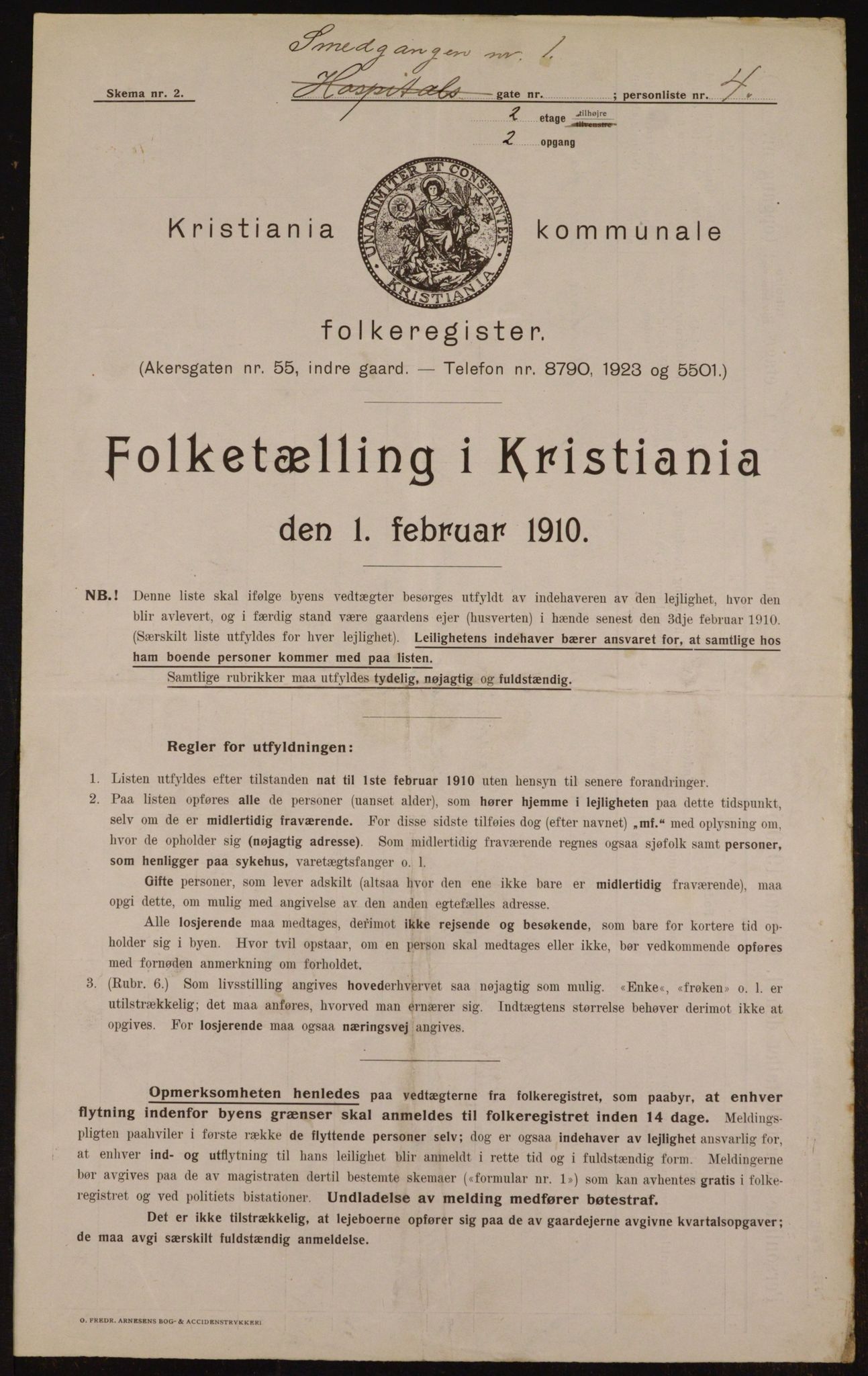 OBA, Municipal Census 1910 for Kristiania, 1910, p. 92598