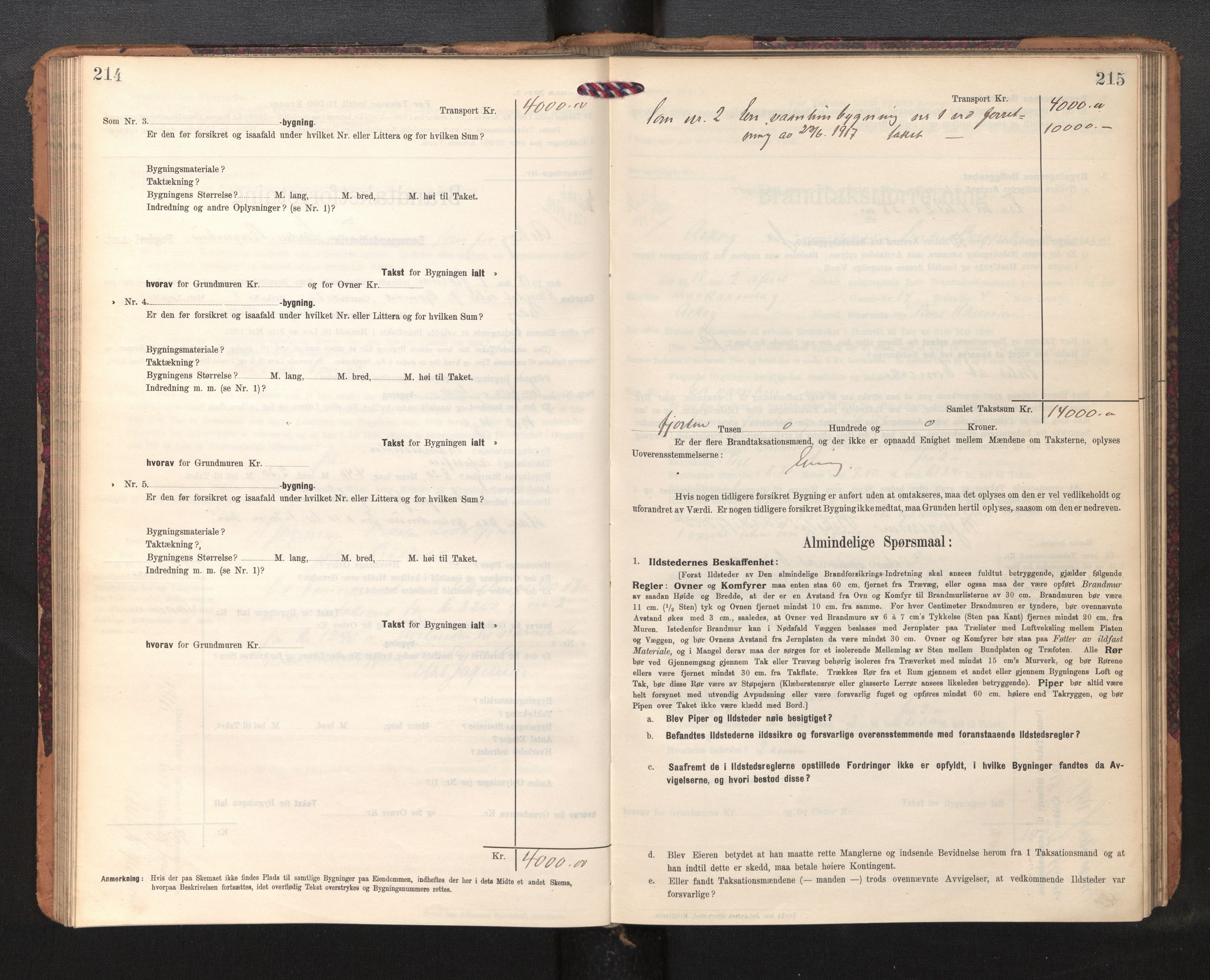 Lensmannen i Askøy, AV/SAB-A-31001/0012/L0007: Branntakstprotokoll, skjematakst, 1910-1919, p. 214-215