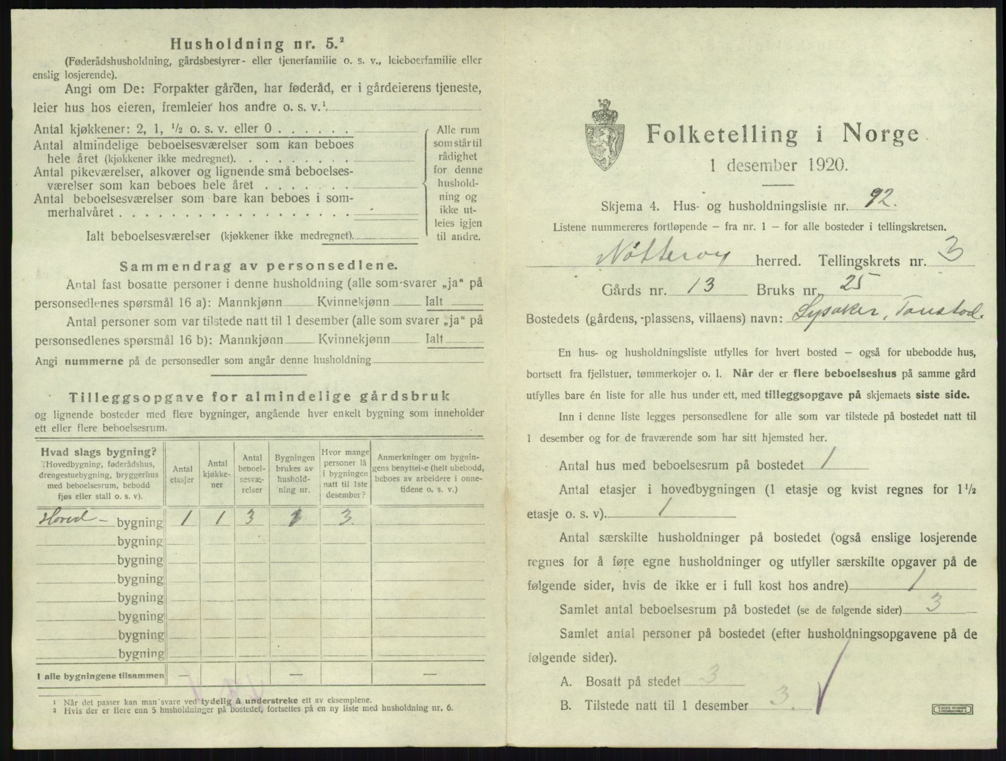 SAKO, 1920 census for Nøtterøy, 1920, p. 674