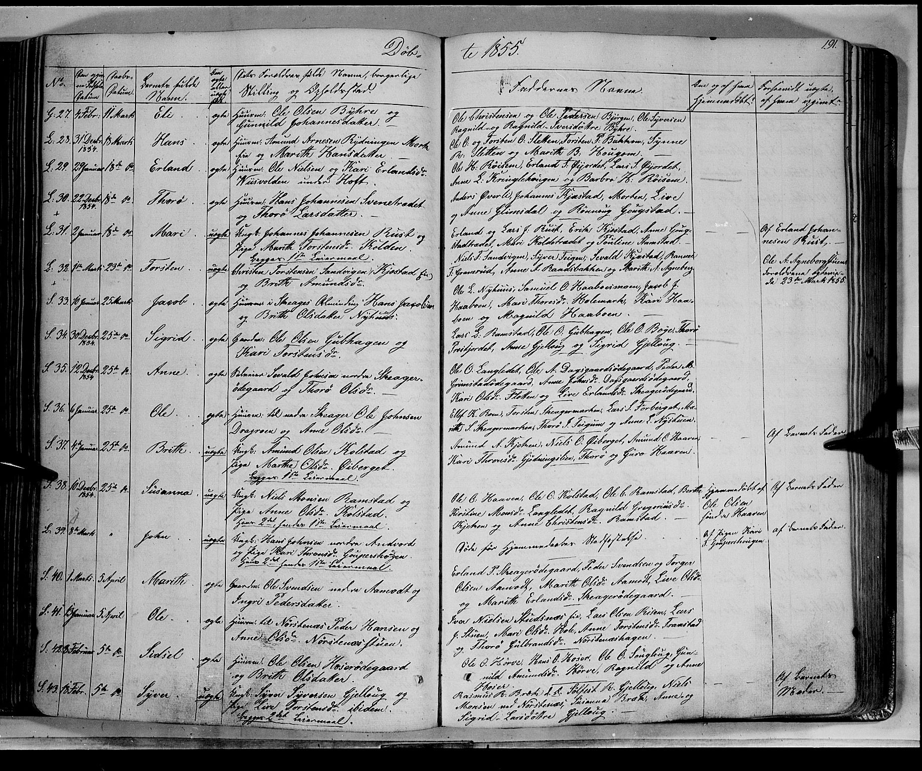 Lom prestekontor, AV/SAH-PREST-070/K/L0006: Parish register (official) no. 6A, 1837-1863, p. 191