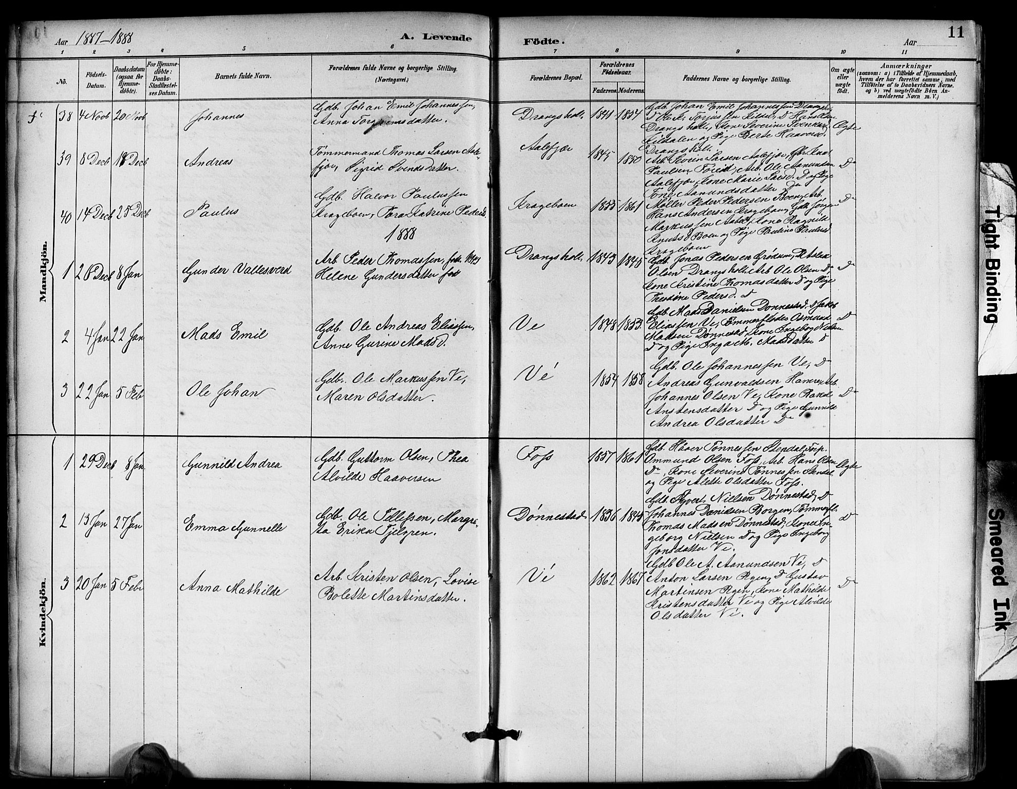 Tveit sokneprestkontor, SAK/1111-0043/F/Fb/L0004: Parish register (copy) no. B 4, 1887-1914, p. 11