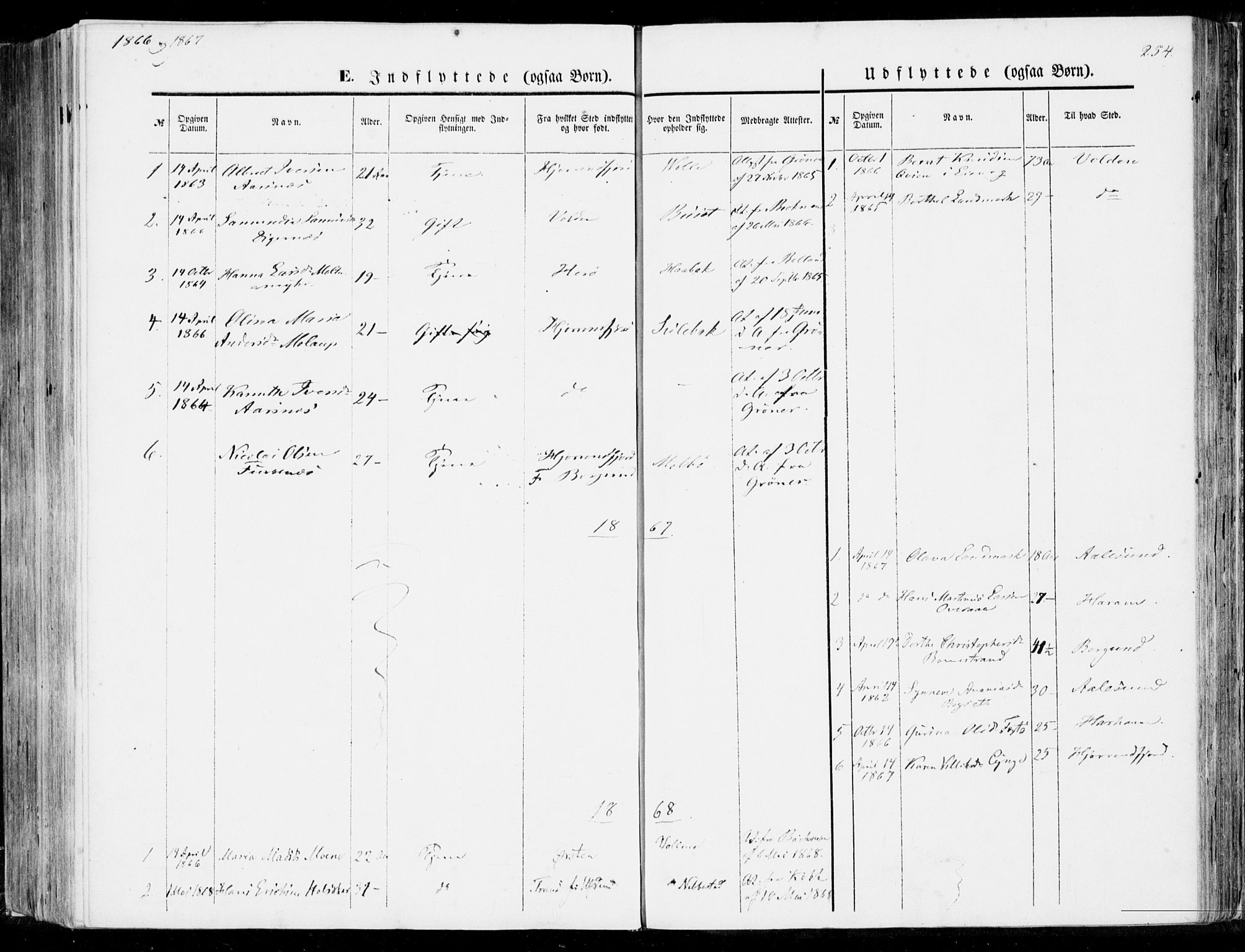 Ministerialprotokoller, klokkerbøker og fødselsregistre - Møre og Romsdal, SAT/A-1454/510/L0121: Parish register (official) no. 510A01, 1848-1877, p. 254