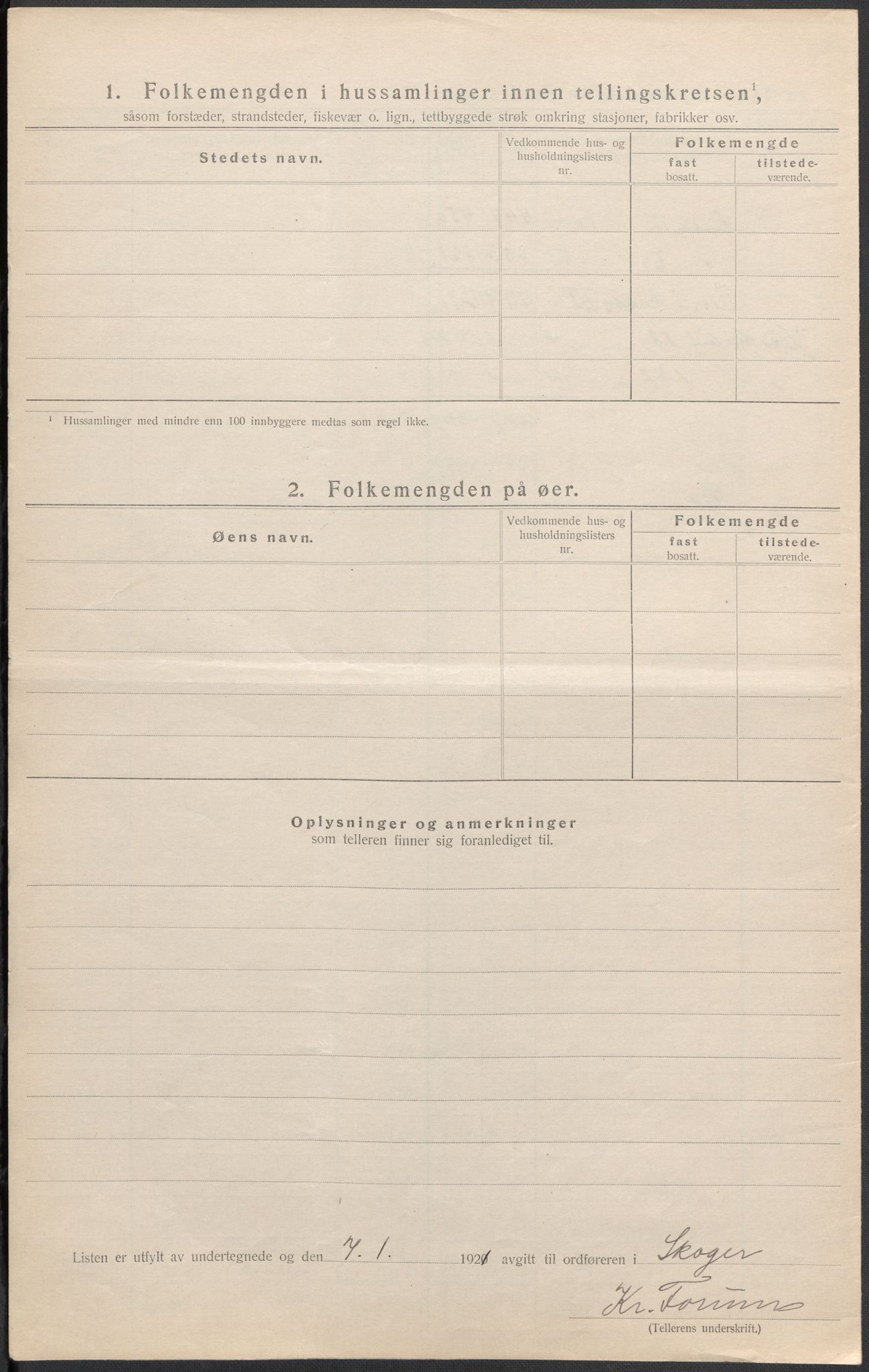 SAKO, 1920 census for Skoger, 1920, p. 22