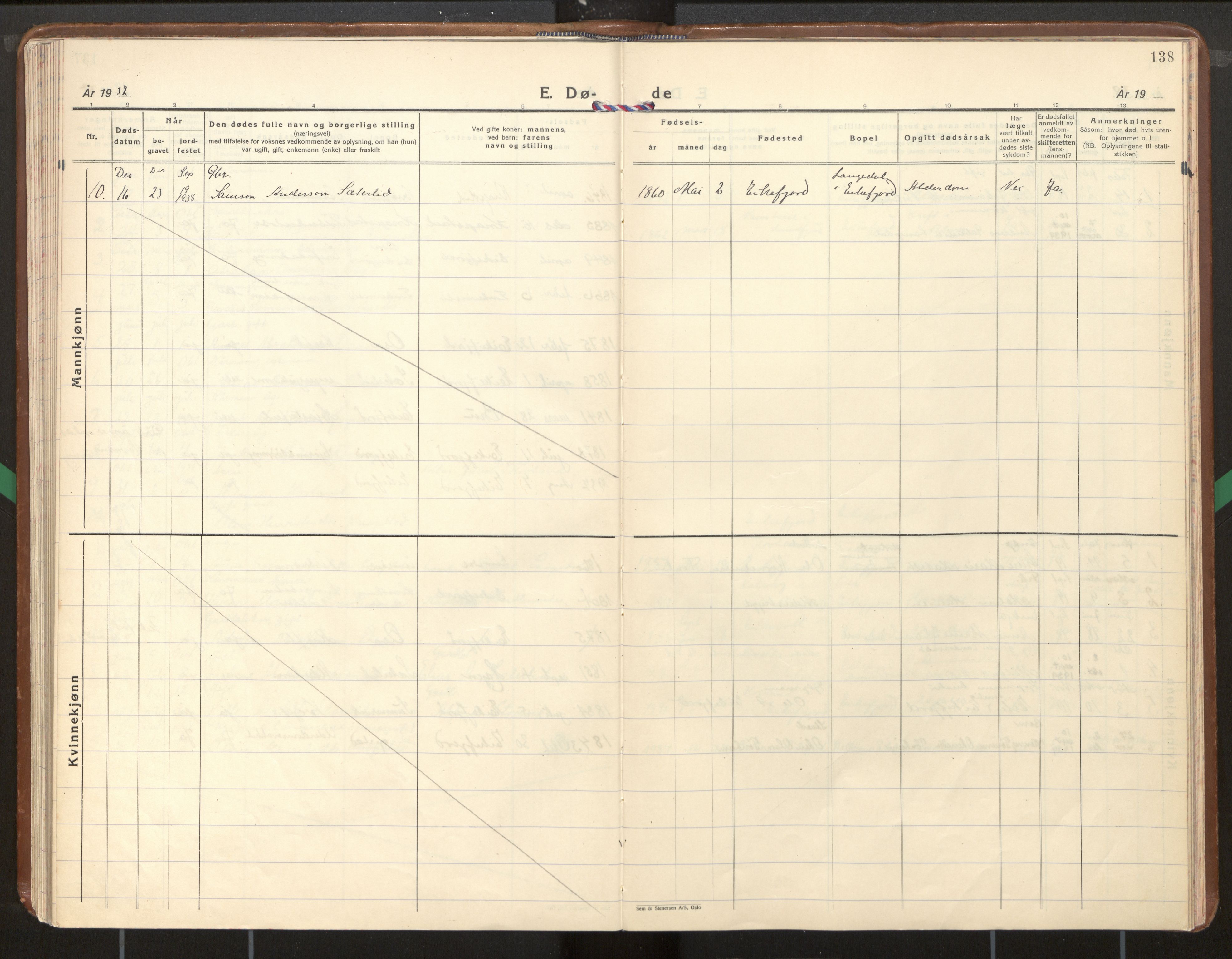 Kinn sokneprestembete, AV/SAB-A-80801/H/Haa/Haae/L0003: Parish register (official) no. E 3, 1937-1955, p. 138