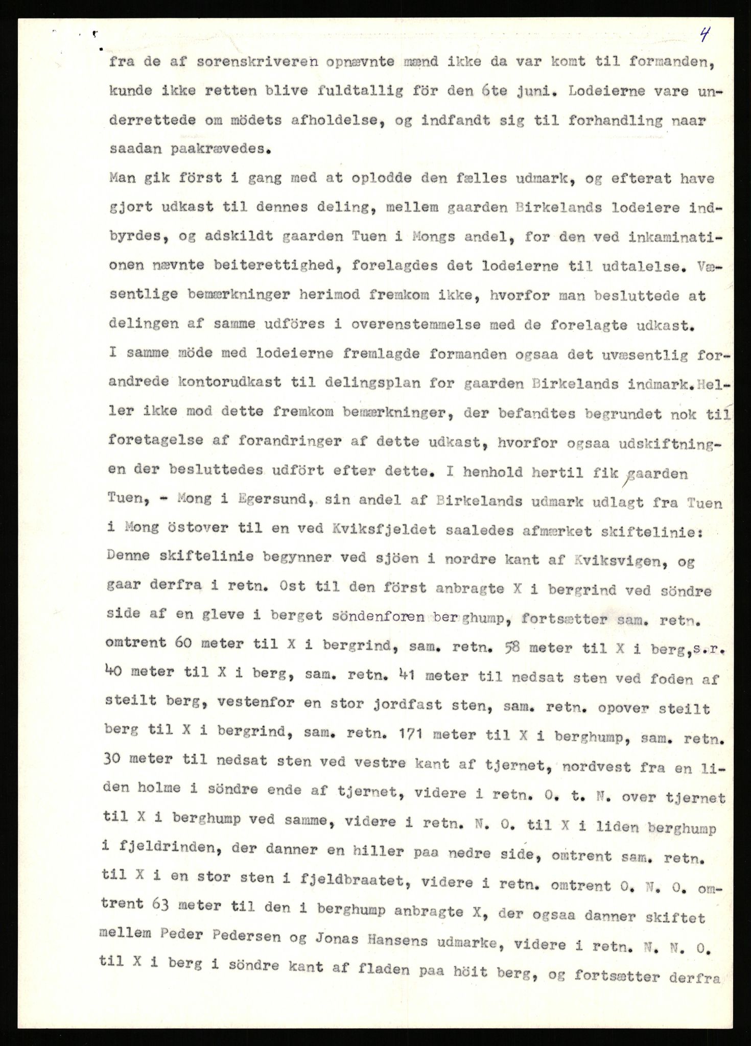 Statsarkivet i Stavanger, SAST/A-101971/03/Y/Yj/L0008: Avskrifter sortert etter gårdsnavn: Birkeland indre - Bjerge, 1750-1930, p. 156