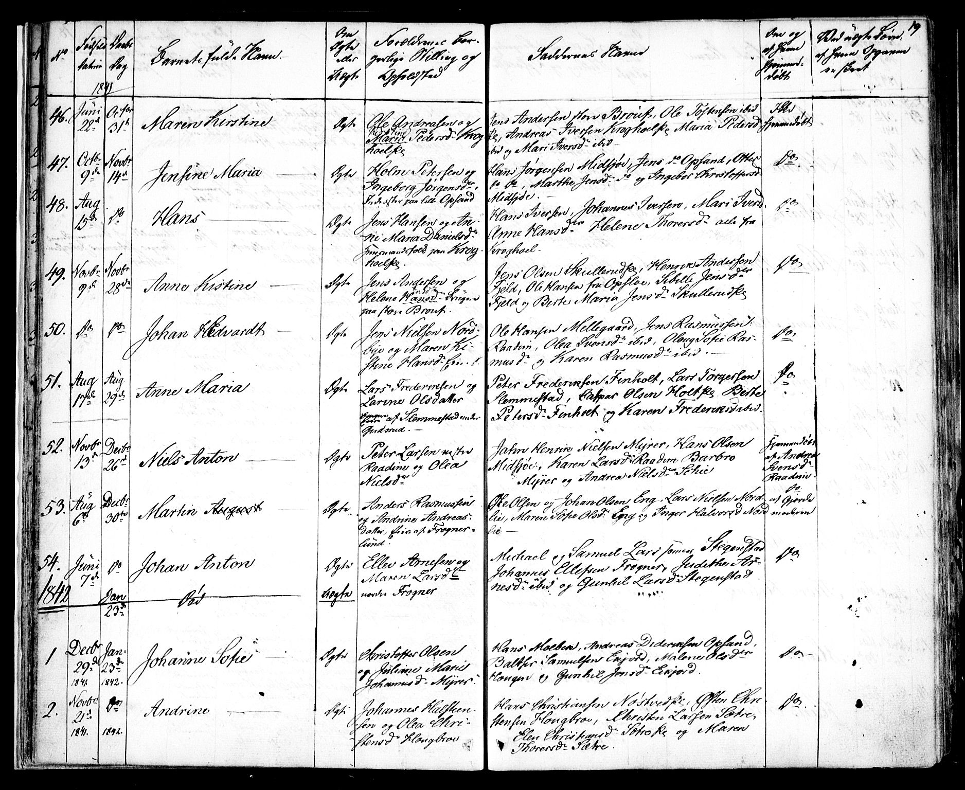 Kråkstad prestekontor Kirkebøker, SAO/A-10125a/F/Fa/L0005: Parish register (official) no. I 5, 1837-1847, p. 19