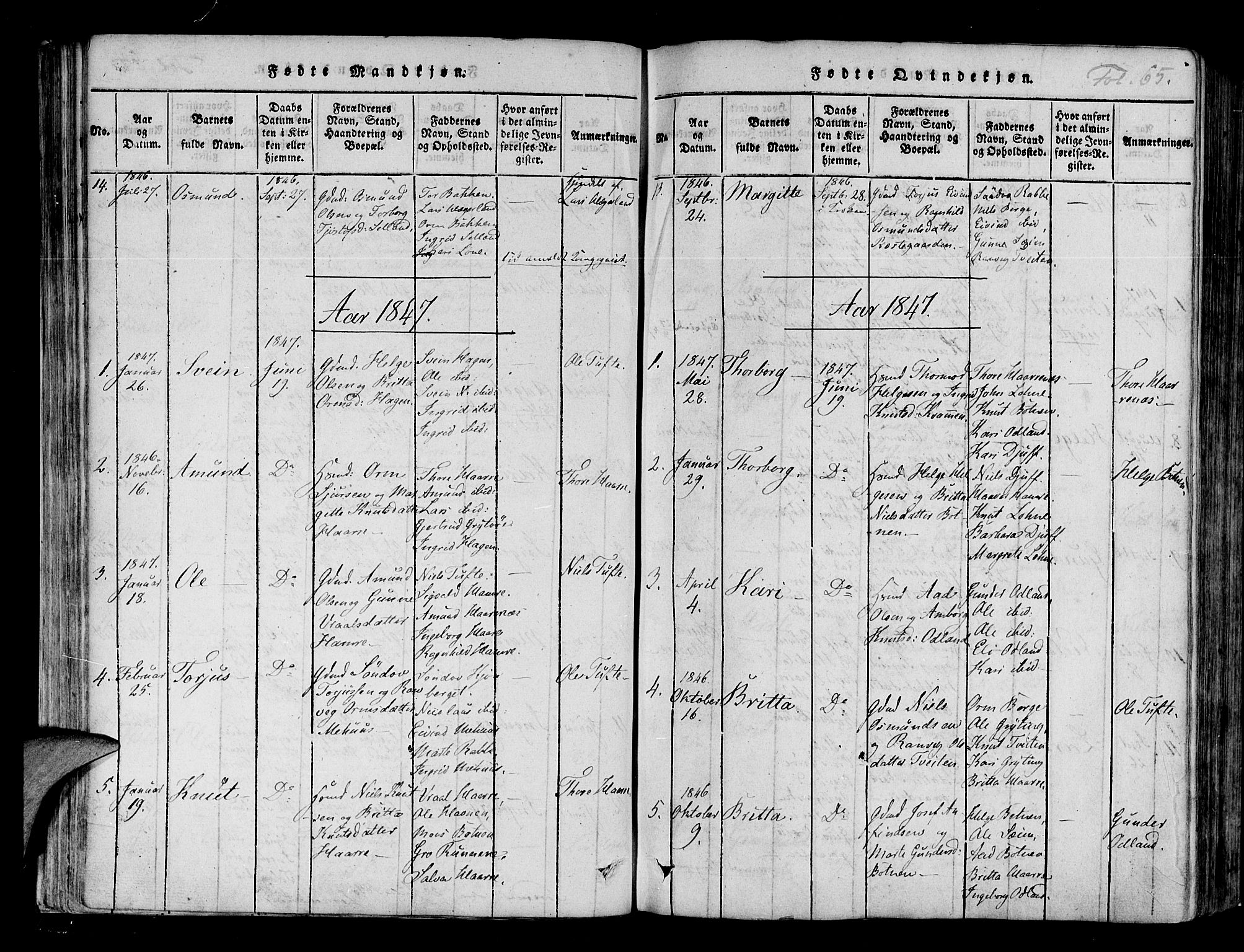 Røldal sokneprestembete, SAB/A-100247: Parish register (official) no. A 2, 1817-1856, p. 65