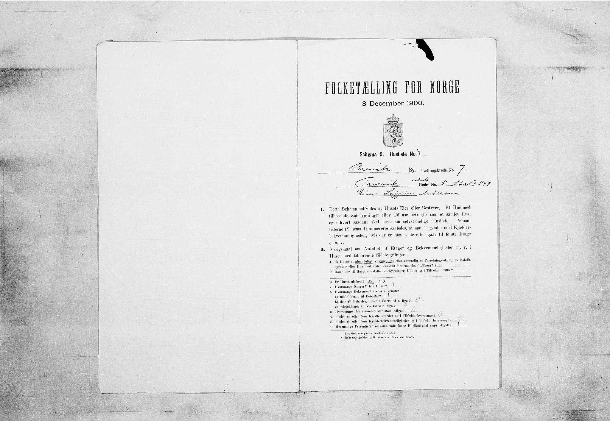 SAKO, 1900 census for Brevik, 1900, p. 1342