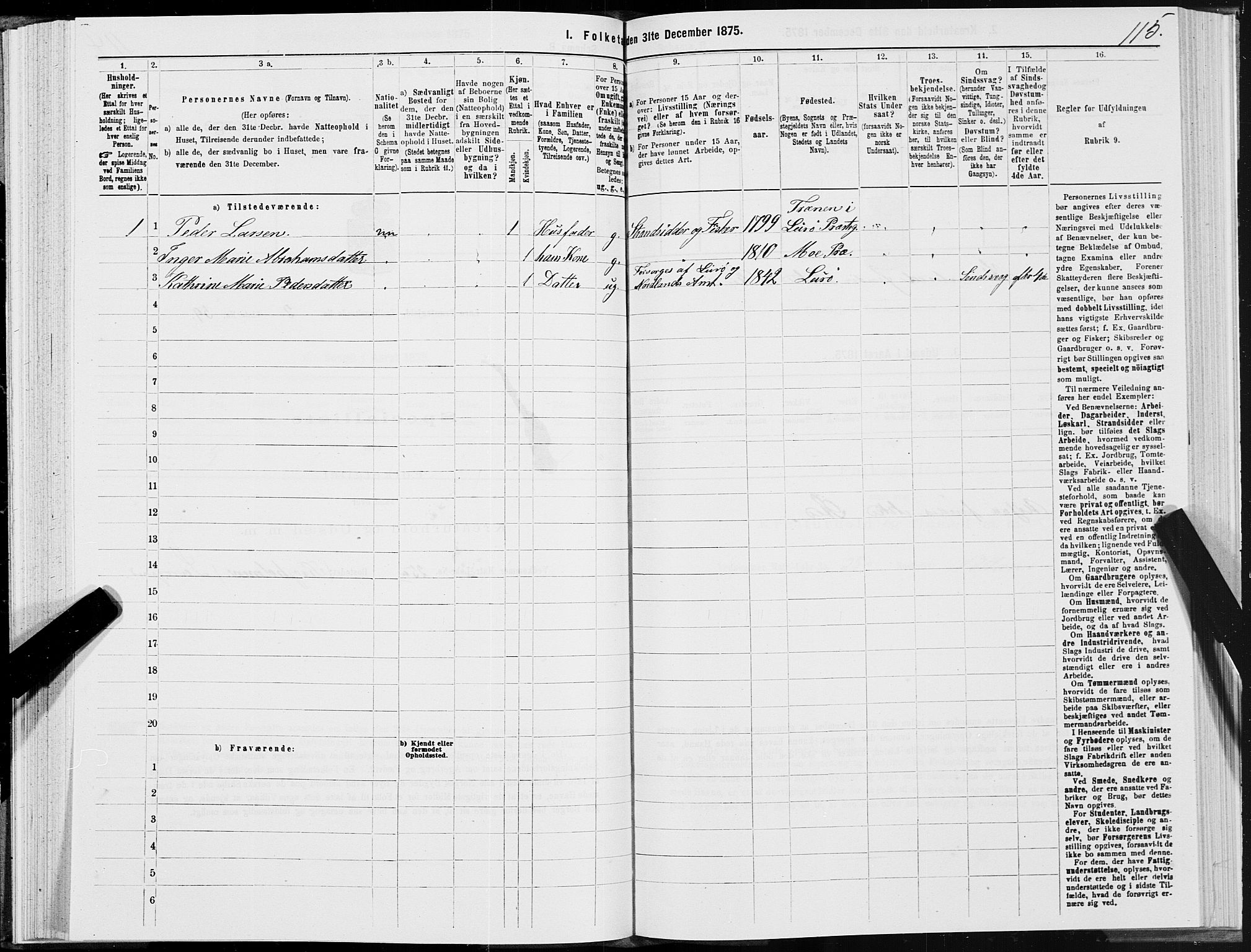 SAT, 1875 census for 1834P Lurøy, 1875, p. 2115