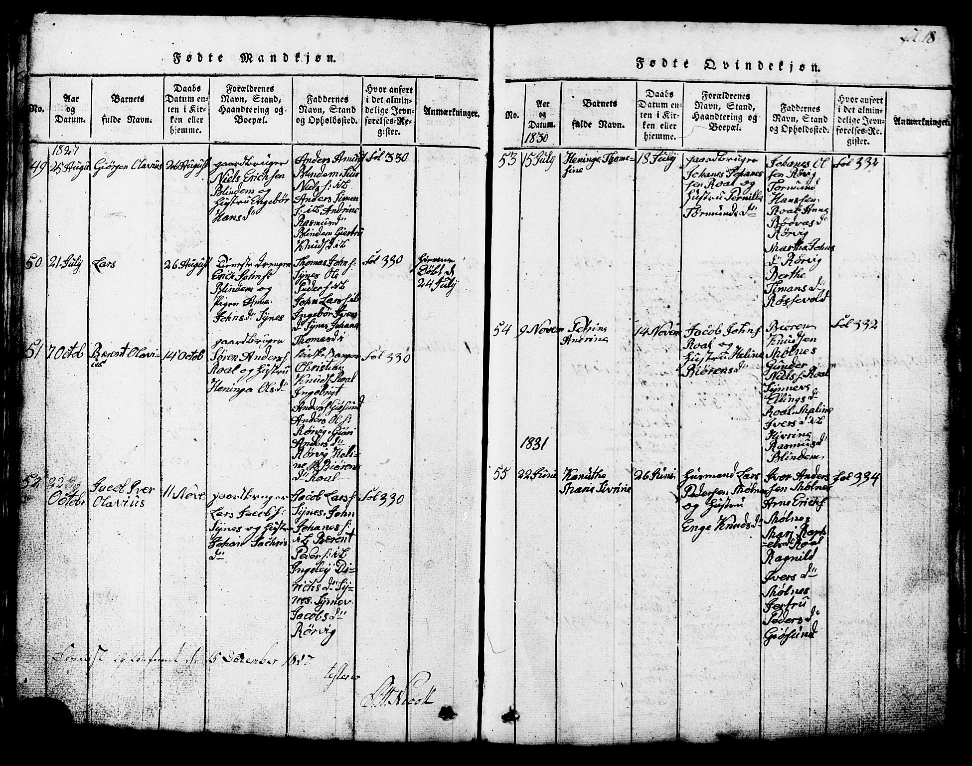 Ministerialprotokoller, klokkerbøker og fødselsregistre - Møre og Romsdal, SAT/A-1454/537/L0520: Parish register (copy) no. 537C01, 1819-1868, p. 18