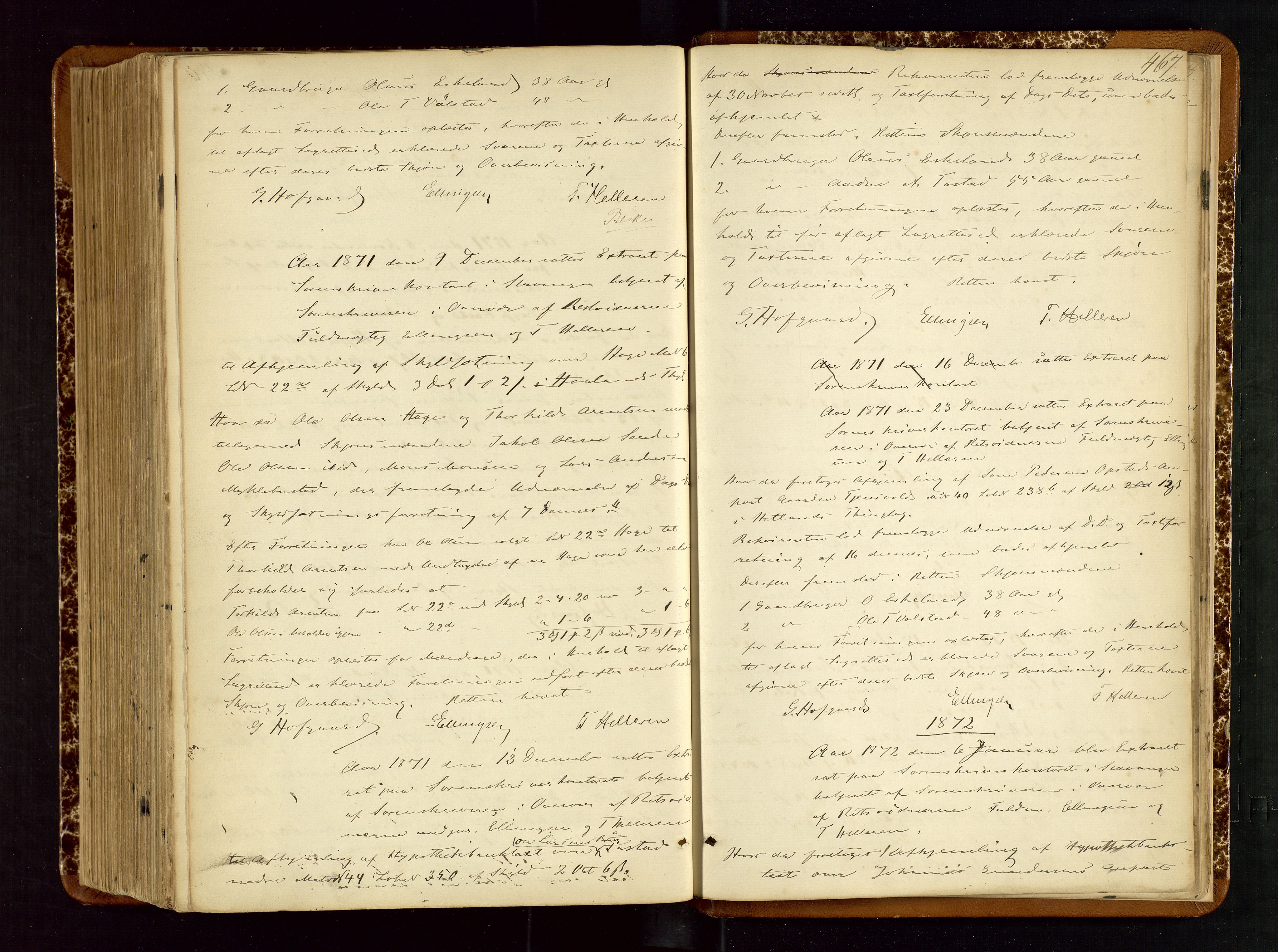 Jæren sorenskriveri, AV/SAST-A-100310/01/3/30/30BB/L0002: Ekstrarettsprotokoll 10, 1862-1872, p. 466b-467a